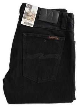 Nudie Jeans Skinny-fit-Jeans Unisex Herren Damen Stretch Hose, Long John Black Black