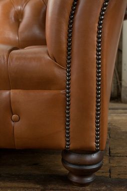 JVmoebel Chesterfield-Sofa Braun Chesterfield Couch Leder 4 Sitzer xxl Big Sofa 100% Leder Sofort, 1 Teile, Made in Europa