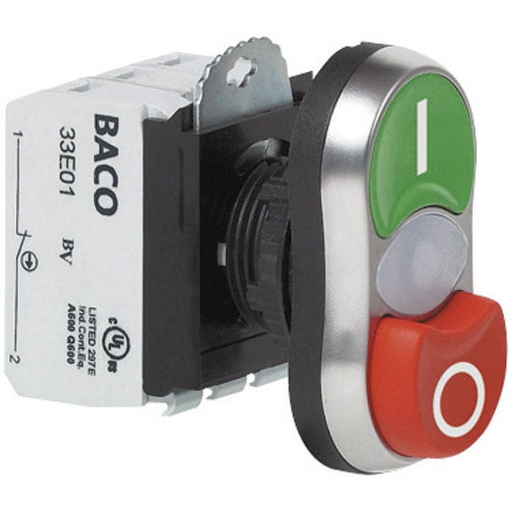 Schalter BACO BAL61QK21L L61QK21L Doppeldrucktaster Frontring Kunststoff, verch