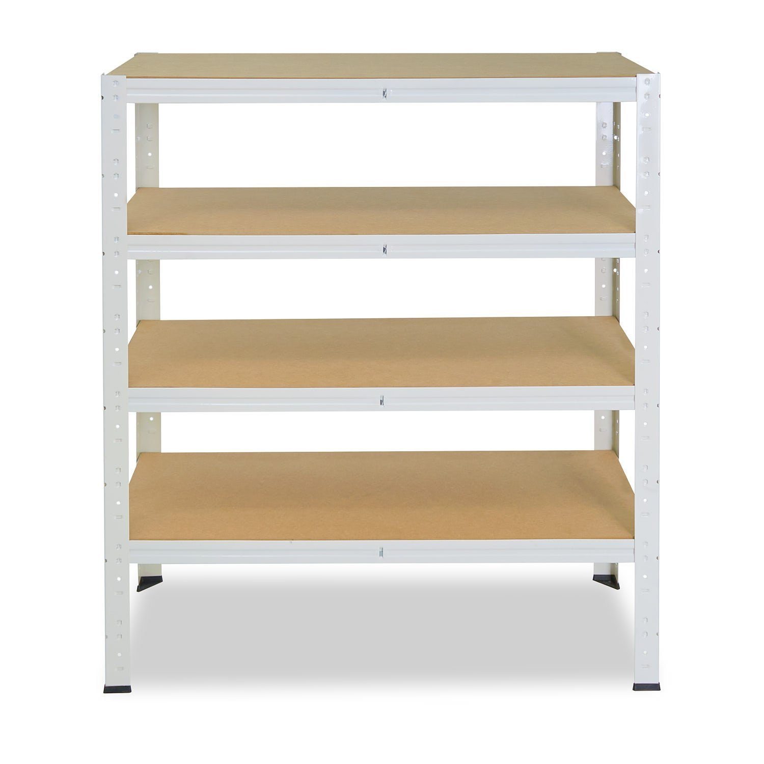 175kg oder Tragkraft mit HOME, shelfplaza 4 Werkstattregal Steckregal Garagenregal, Schwerlastregal mit 100x100x40cm weiß, als Lagerregal, Metall Kellerregal, Böden, Metallregal