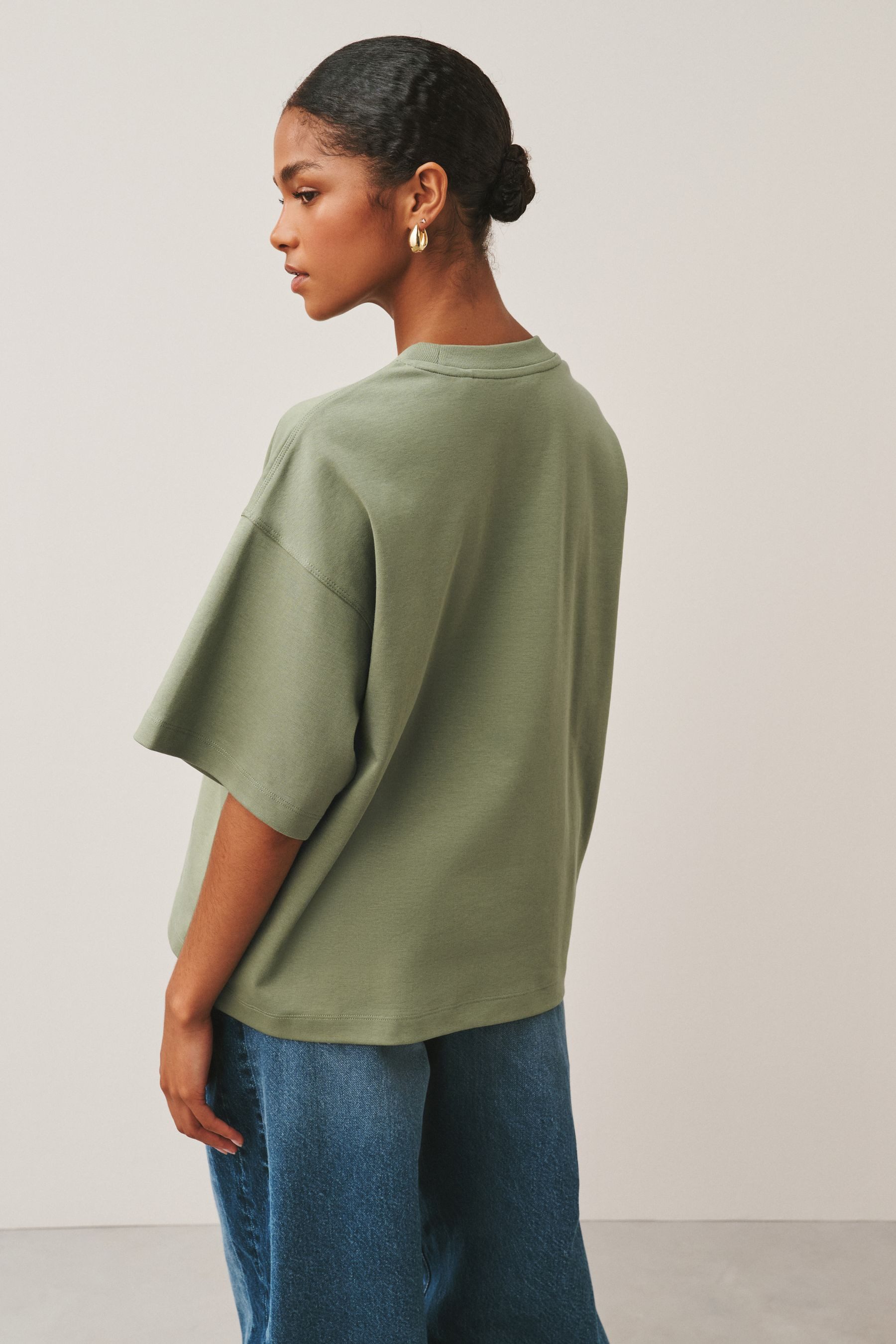 Next T-Shirt Kastiges Relaxed Fit Oversized-T-Shirt, Baumwolle (1-tlg) günstig online kaufen