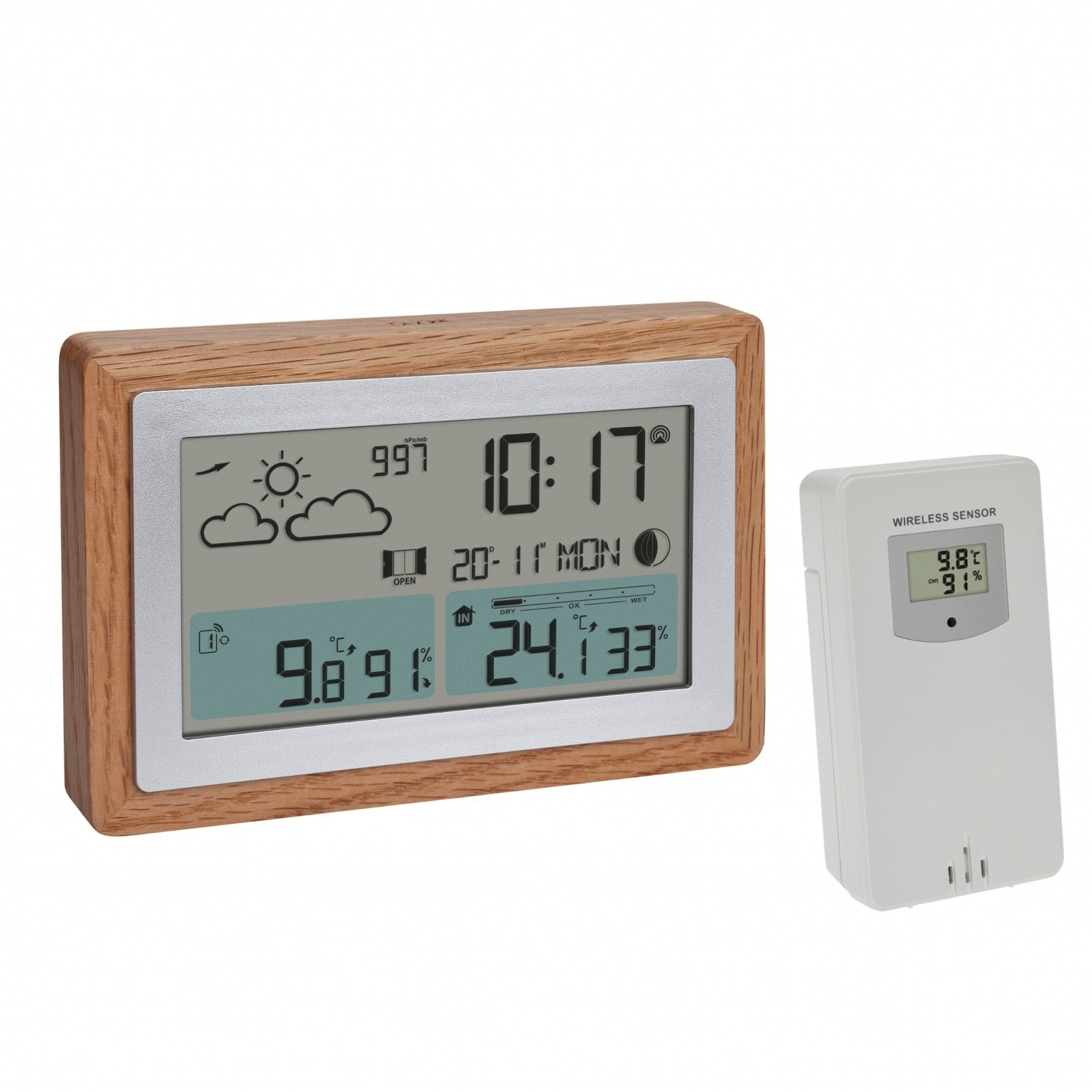 TFA Dostmann TFA 35.1167.54 digitale Wetterstation OAK mit Außensensor Funkwetterstation