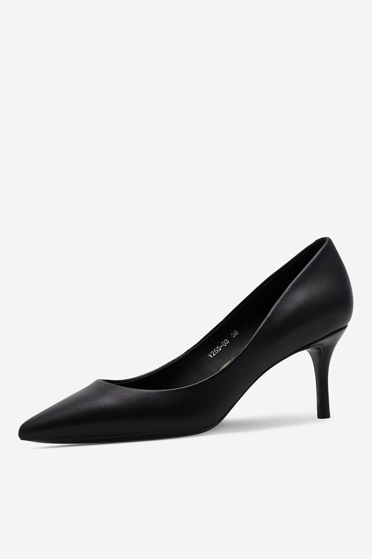 GINO ROSSI Gino Rossi V255‑03 – Damen-Lederpumps mit Stilettoabsatz Schwarz Pumps Stilettoabsatz, spitze Form, goldene Verzierung