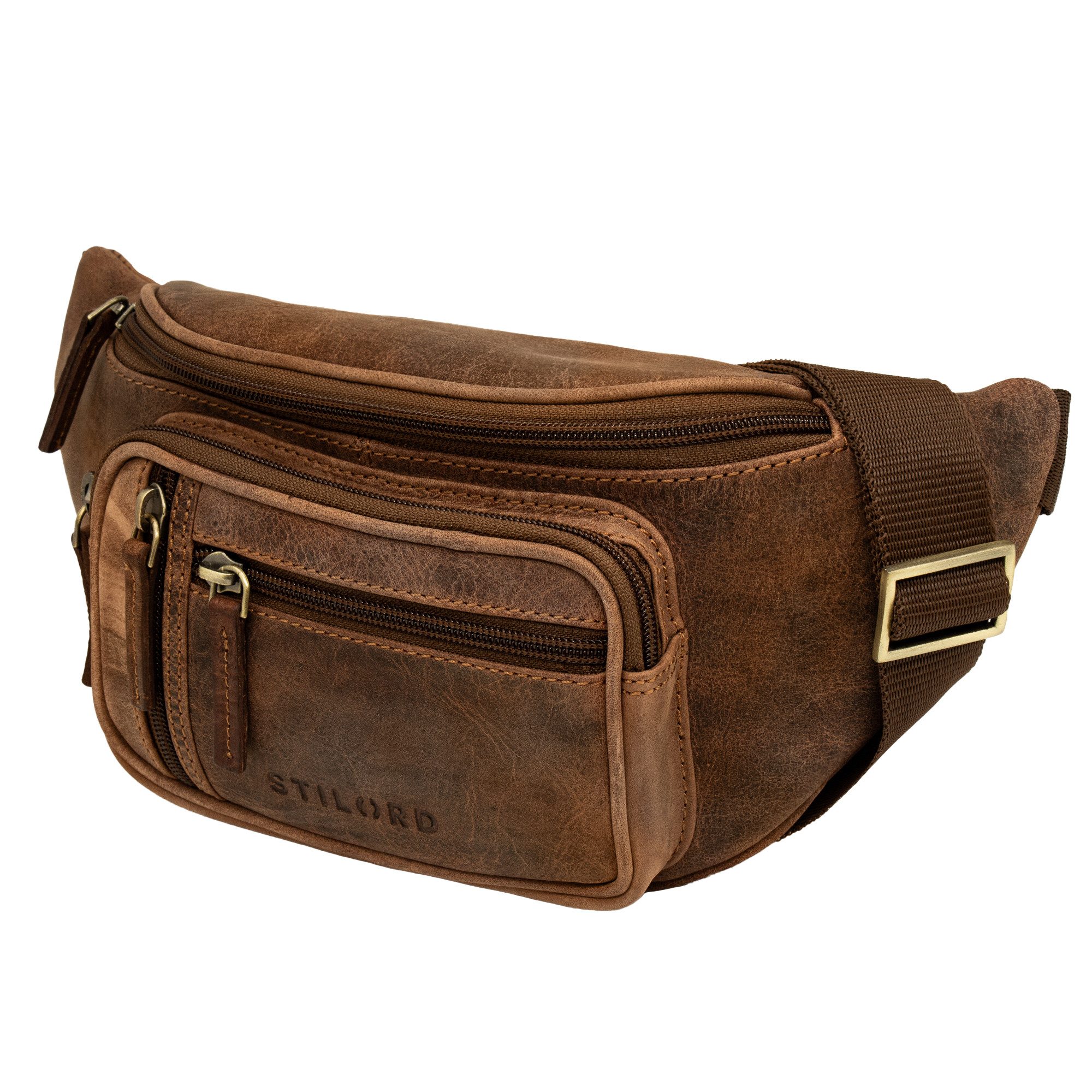 STILORD Bauchtasche "Greg" Bauchtasche / Gürteltasche Echtes Leder für Damen Herren Groß