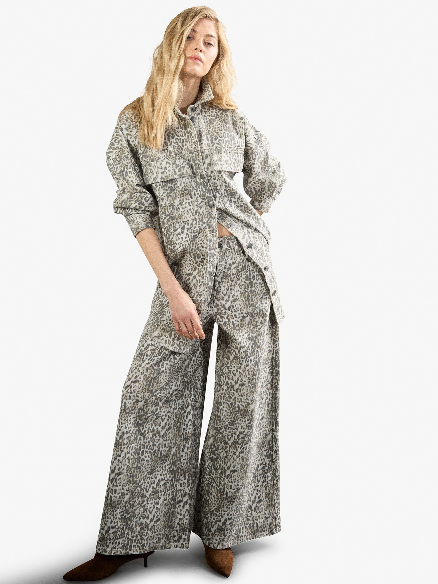 Apricot Weite Jeans Zimi-Jeans mit Animal-Print