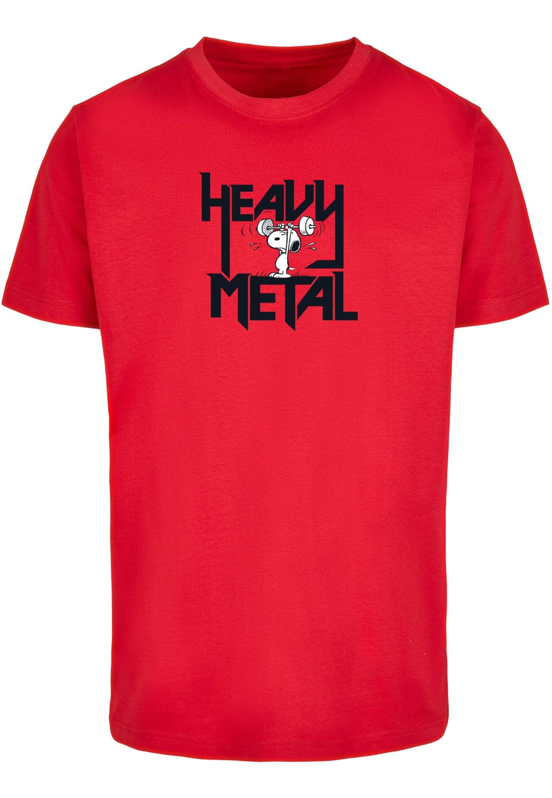 Merchcode T-Shirt Herren Peanuts Round T-Shirt Metal cityred - (1-tlg) Neck Heavy