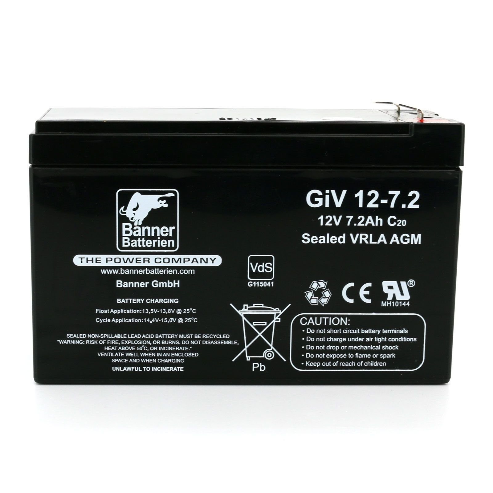 Banner Batterien Batterie Stand by Bull 12 Volt 7,2 Ah GIV 12-7.2 Batterie, 12 Volt 7,2 Ah GIV 12-7.2