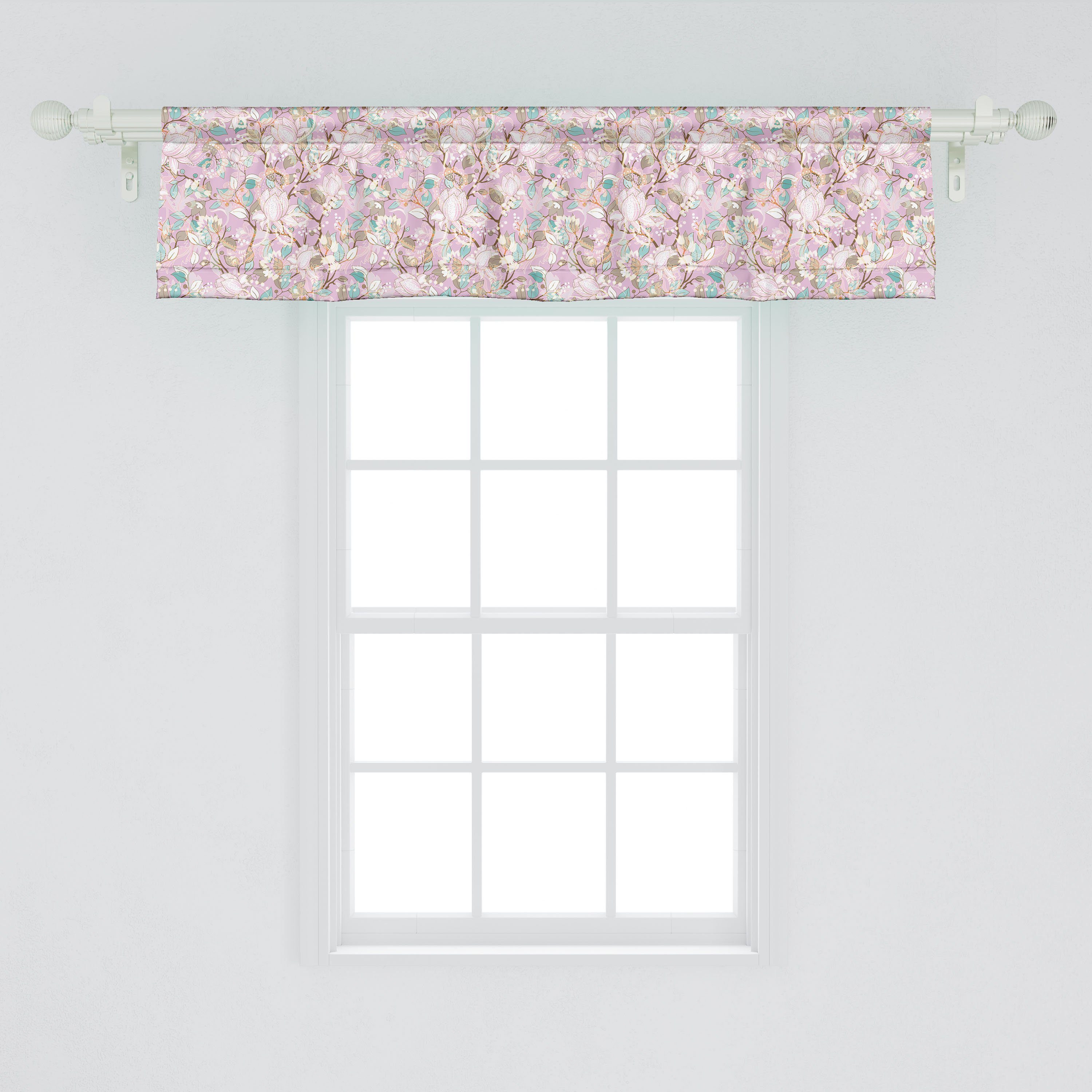 Scheibengardine Vorhang Volant Stangentasche, Abakuhaus, Dekor für Küche Schlafzimmer Natur mit Microfaser, Jacobean Branchen