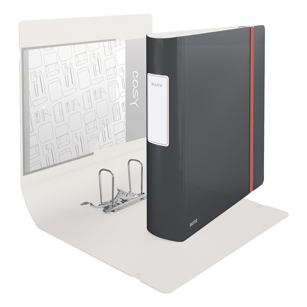LEITZ Aktenordner 180° Active Cosy, Ordner breit, zweifarbig, aufgeklebtes Rückenschild