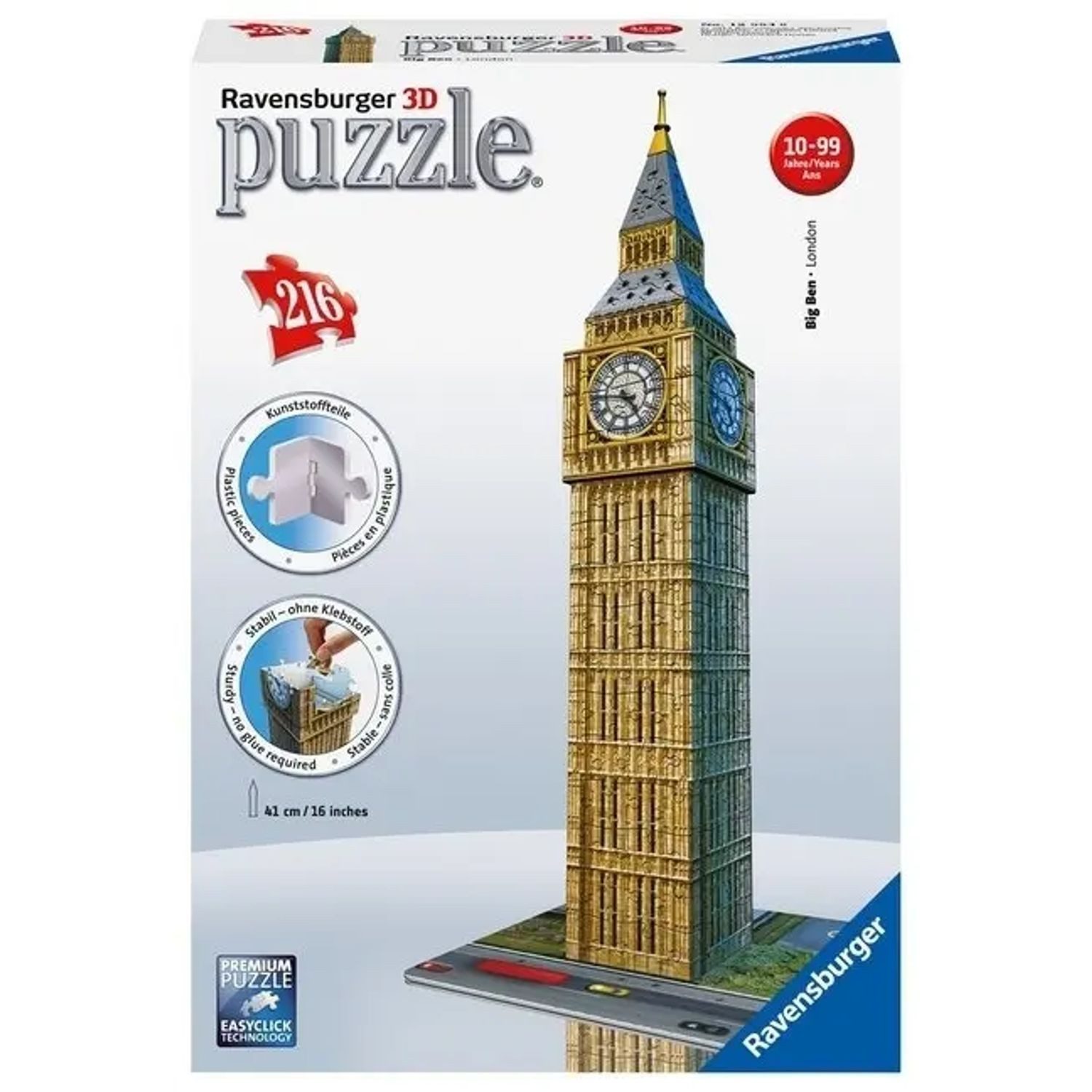 Ravensburger Puzzle Ravensburger 3D Puzzle 12554 - Big Ben - 216 Teile - Der..., 216 Puzzleteile