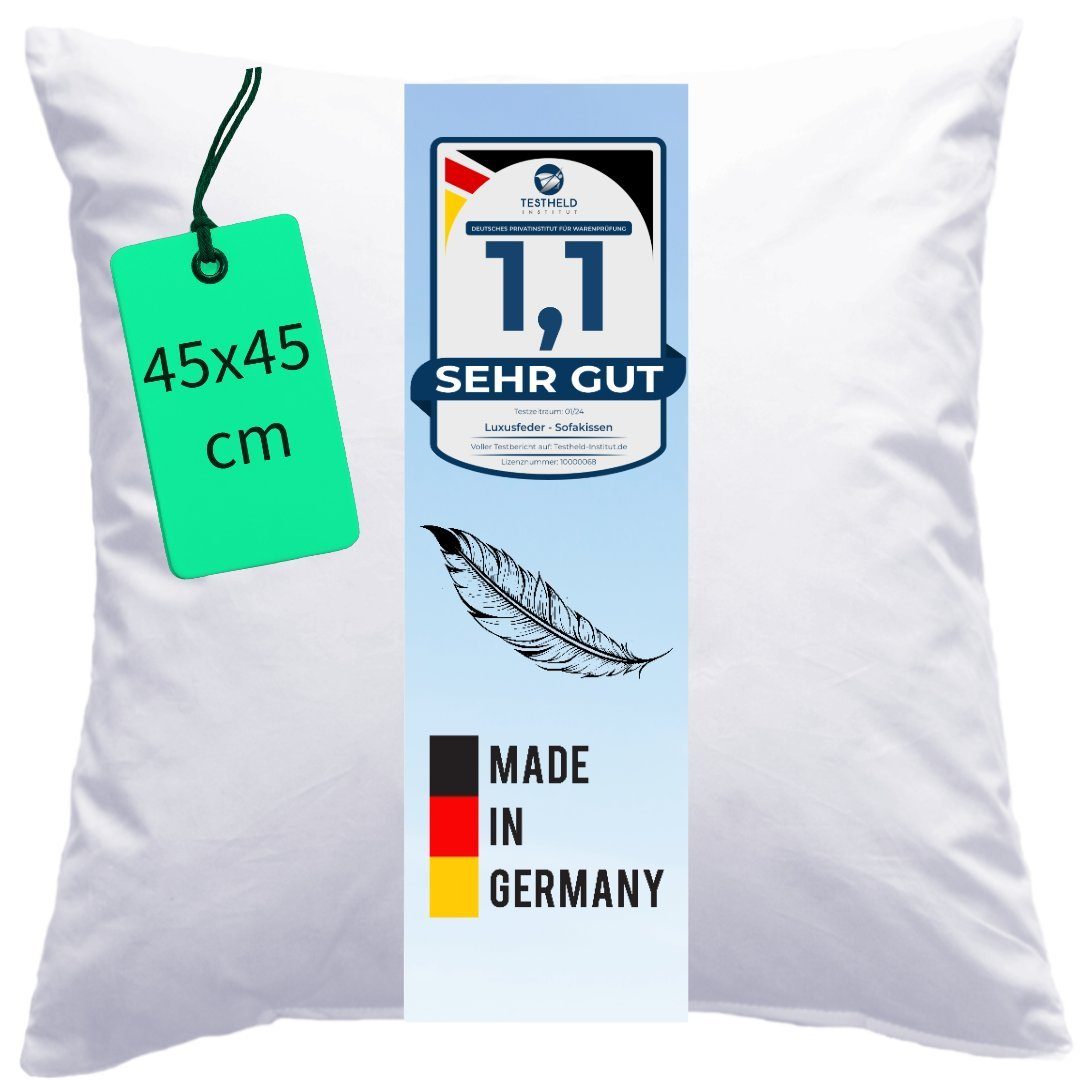 Luxusfeder Kissenfüllung Daunenkissen 45x45 cm Daunenfüllung Sofakissen Fül günstig online kaufen
