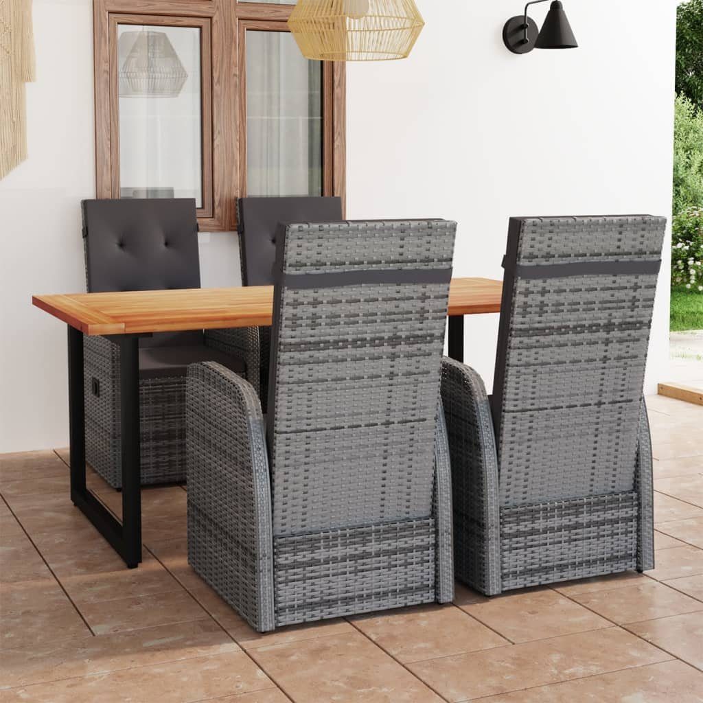 vidaXL GartenEssgruppe »5tlg. GartenEssgruppe mit Kissen Poly Rattan