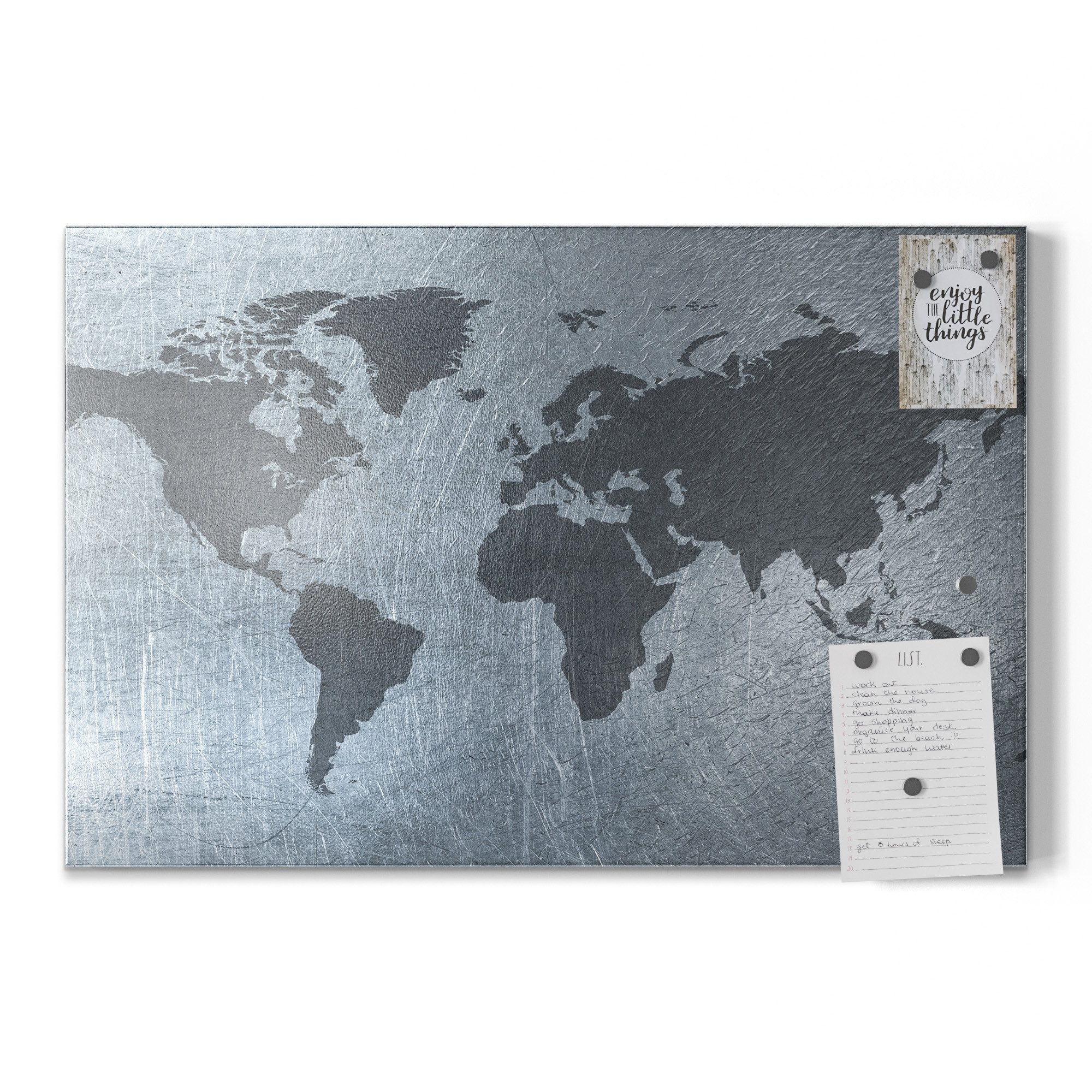 DEQORI Magnettafel 'Geschmiedete Welt', Metall Whiteboard für alle Magnete, Magnetboard magnetisch – Bild 2 von 5