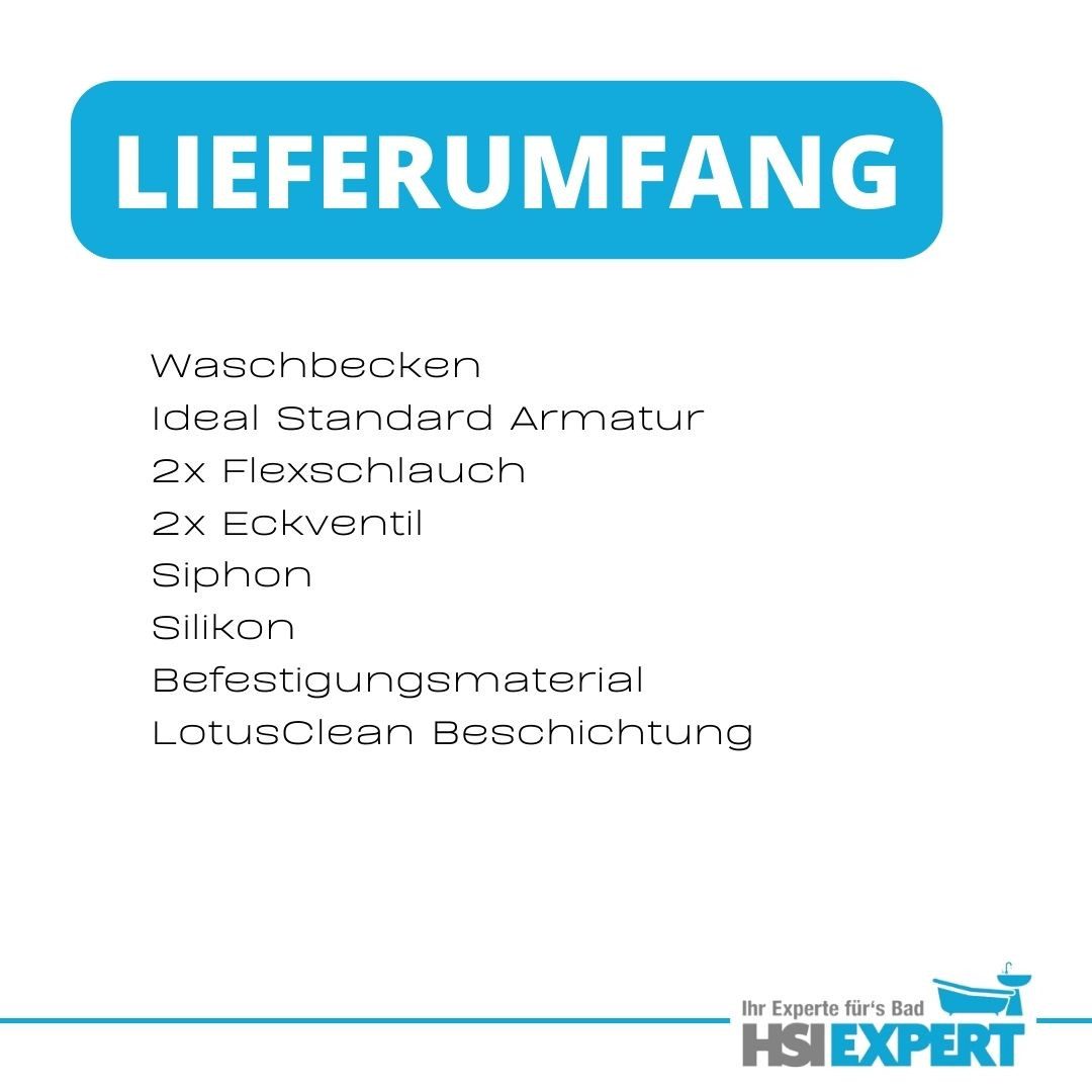 HGMBAD Waschbecken Ideal Standard Waschbecken Waschtisch Armatur Set (Waschtischset, Komplettset)