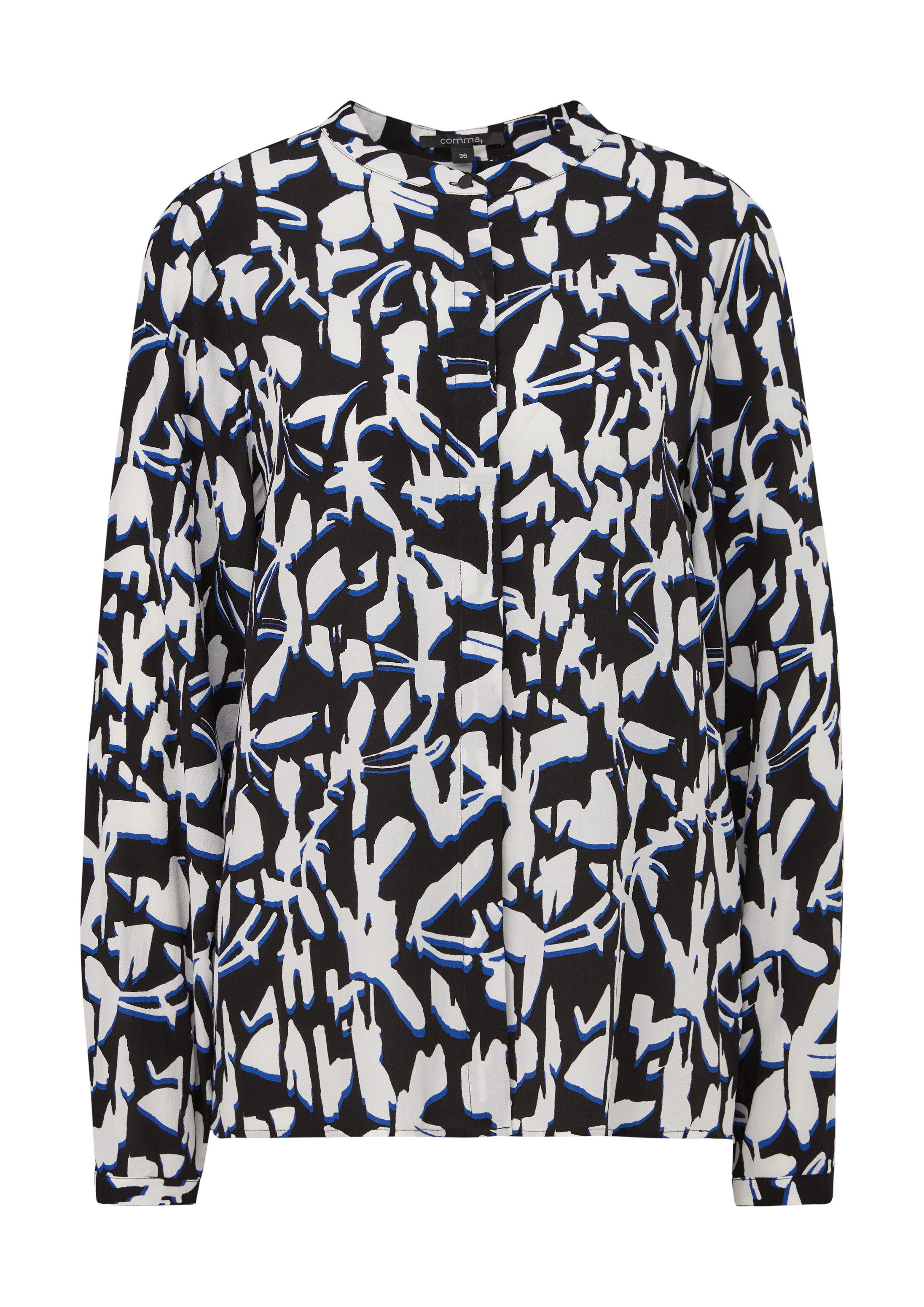 comma Langarmbluse Bluse Bluse mit All-over-Print