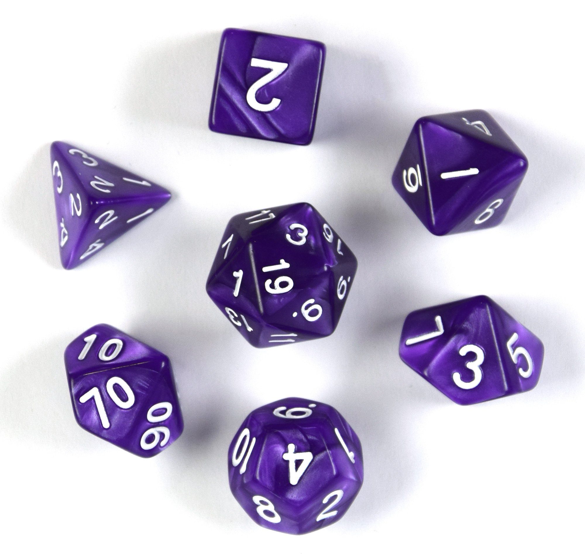 SHIBBY Spielesammlung 7 polyedrische DND Würfel für Rollen- und Tabletopspielemit Beutel