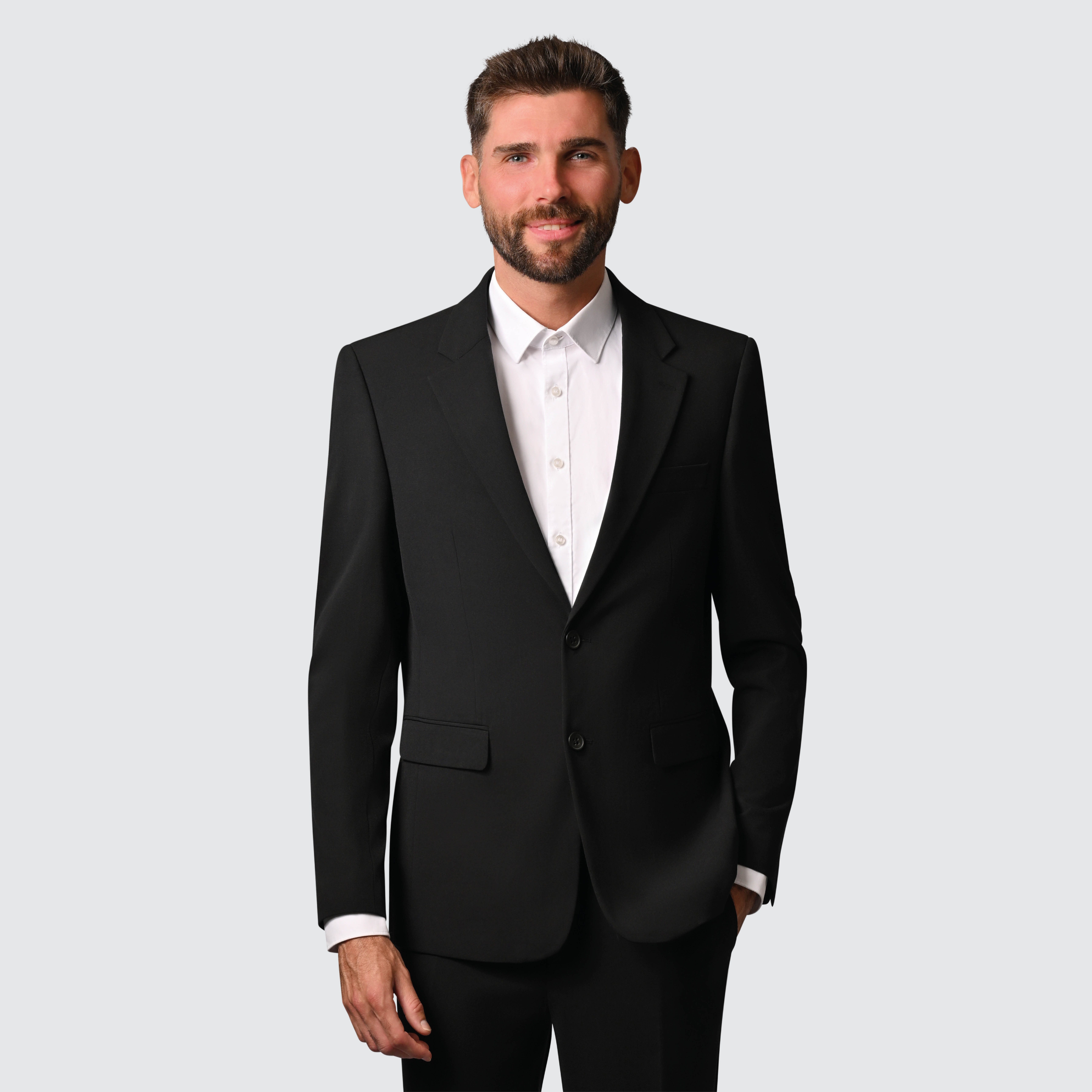 Hirschthal Anzugsakko Herren 2-Knopf Business Sakko Slim-Fit in eleganten Design, mit Kleidersack