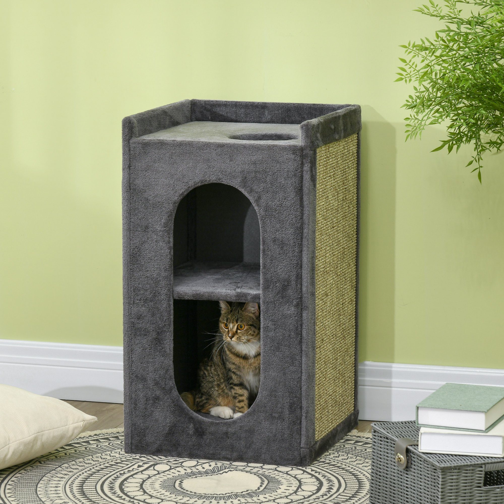 PawHut Kratzbaum Katzenturm, Katzenkratzbaum mit 2 günstig online kaufen