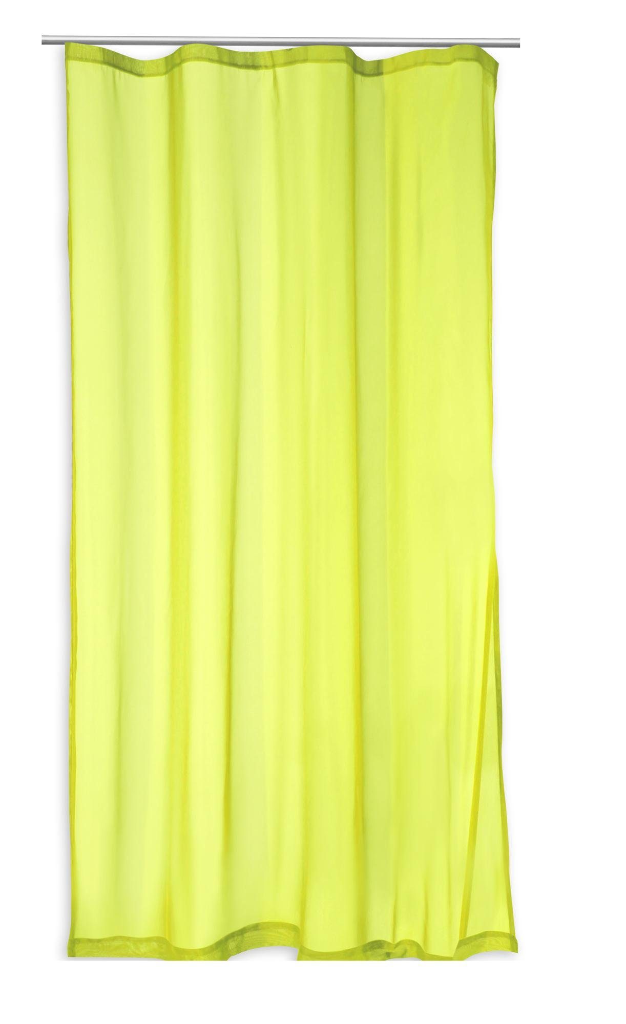 Gardine Voile Vorhang mit Kräuselband Gardine Sheer in transparent ca. 140x24, Haus und Deko, Kräuselband (1 St), transparent, Polyester Limette