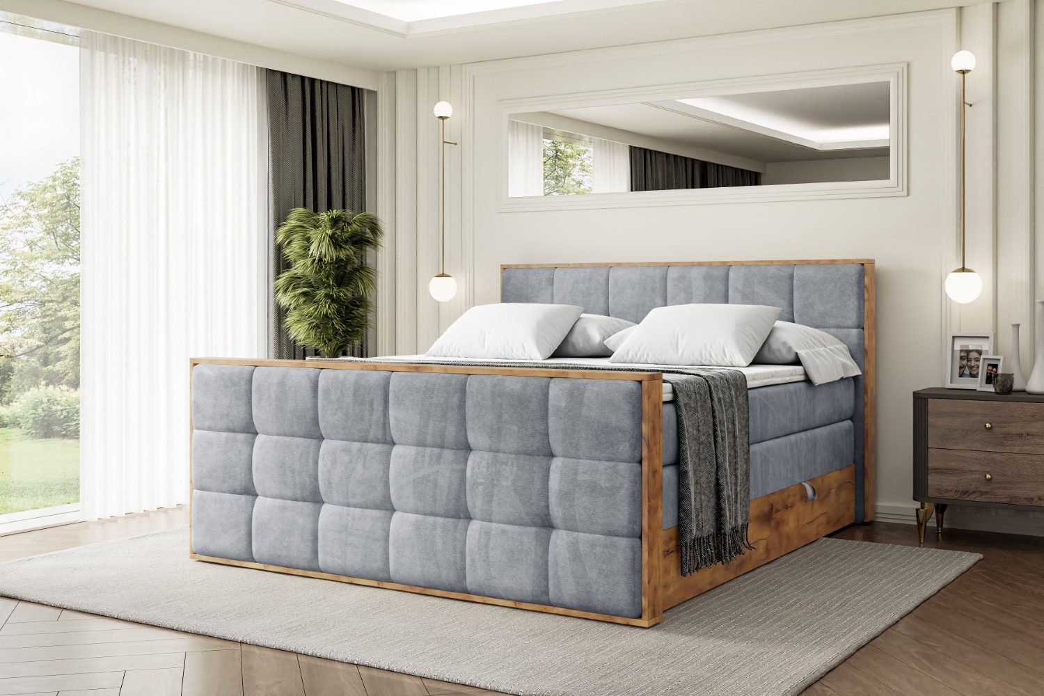 ALTDECOR Boxspringbett LOLLI7-Z KING (Multipocket-Matratze H4, günstig online kaufen