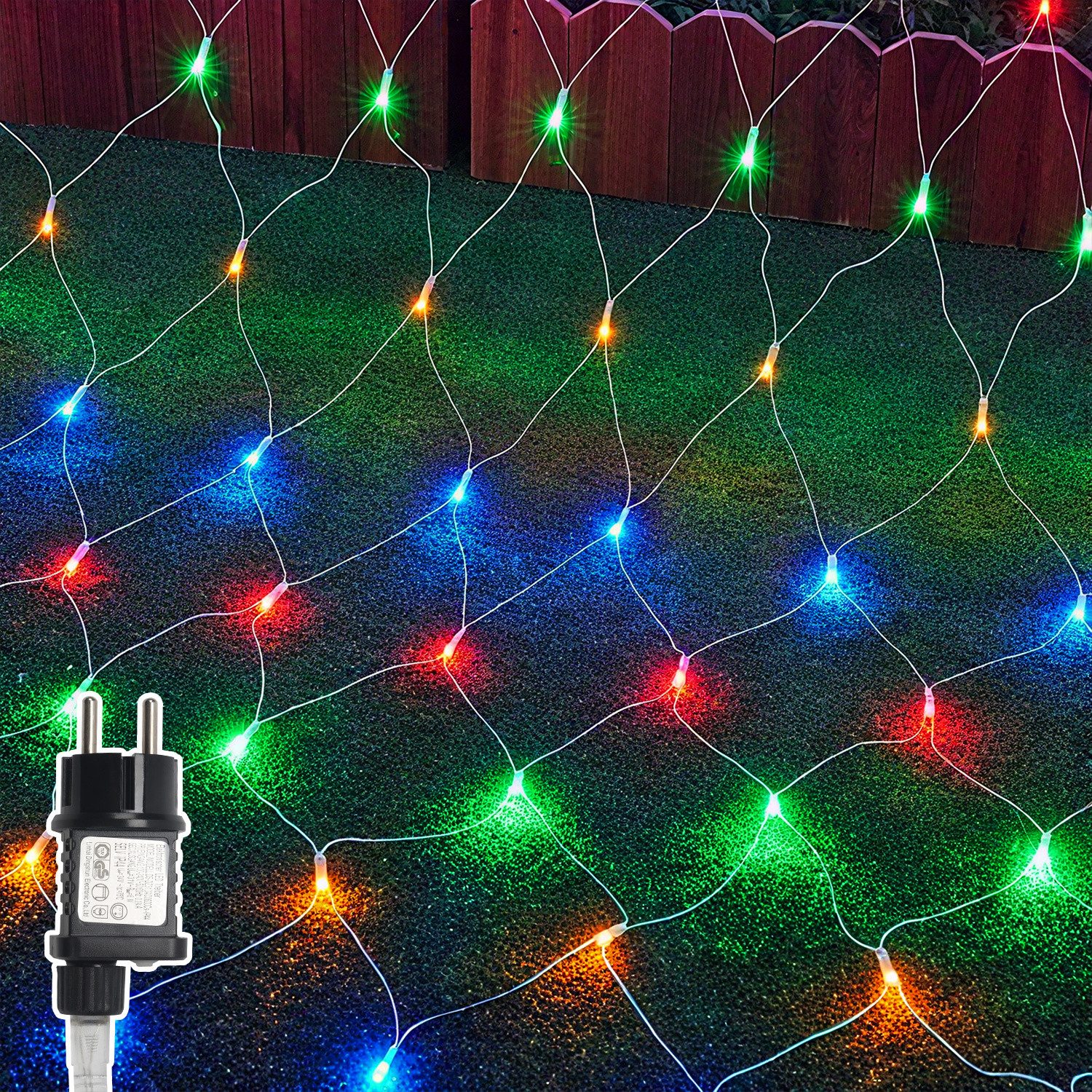 Clanmacy LED-Lichternetz LED Lichternetz Lichterkette Deko Lichtervorhang
