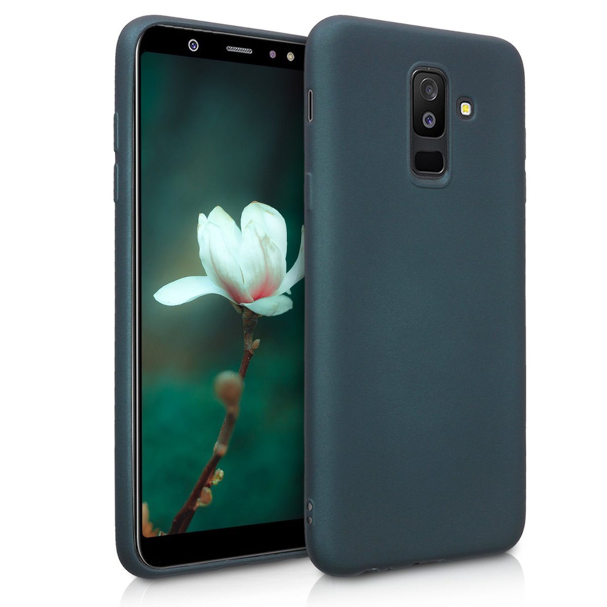 kwmobile Handyhülle Case für Samsung Galaxy A6+/A6 Plus (2018), Hülle Silikon metallisch schimmernd - Handyhülle Cover