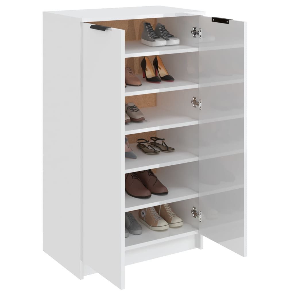 vidaXL Schuhschrank Schuhschrank Hochglanz-Weiß 59x35x100 cm günstig online kaufen