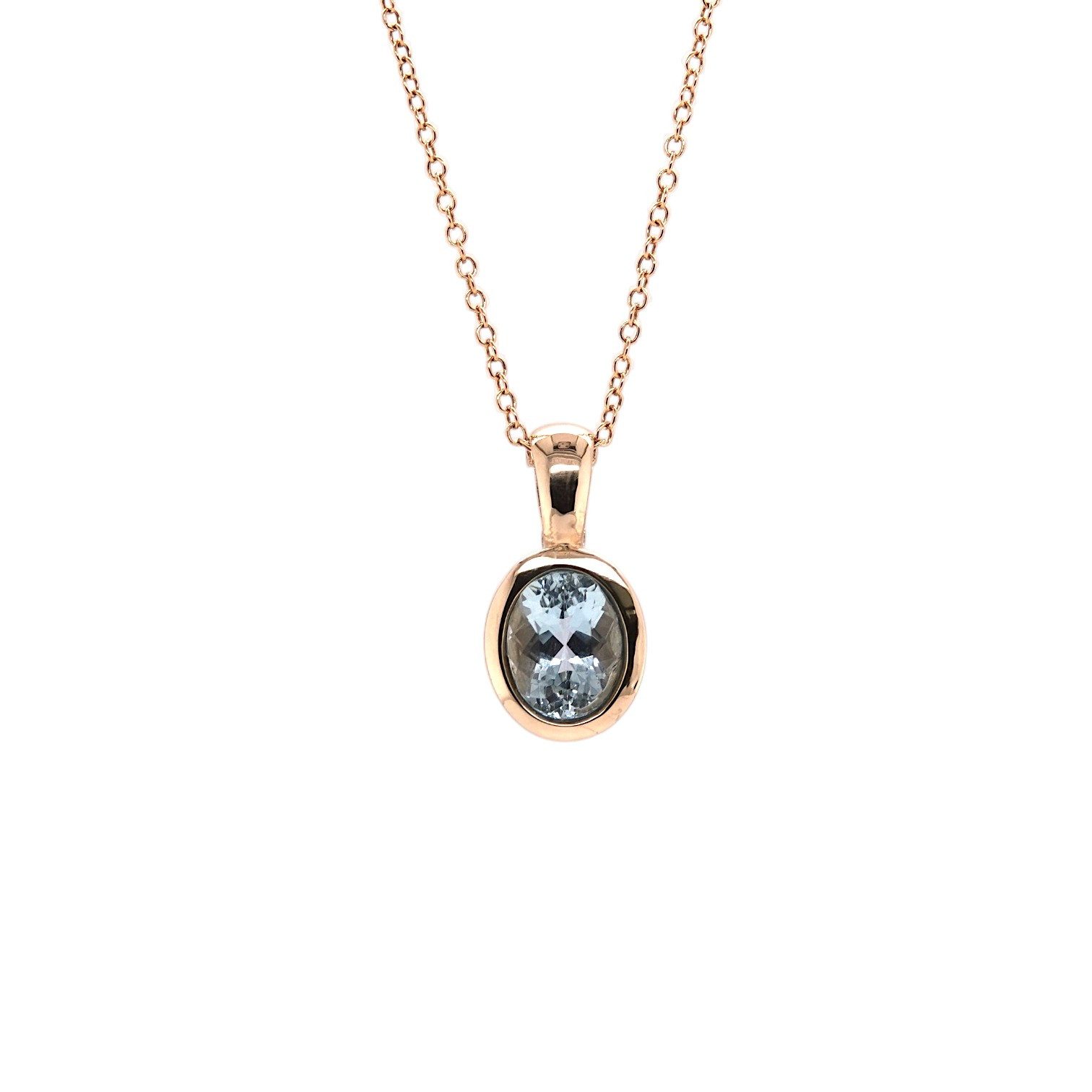Sogni d'oro Kettenanhänger mit Santa Maria Aquamarin, Gelbgold 375, Clipanhänger