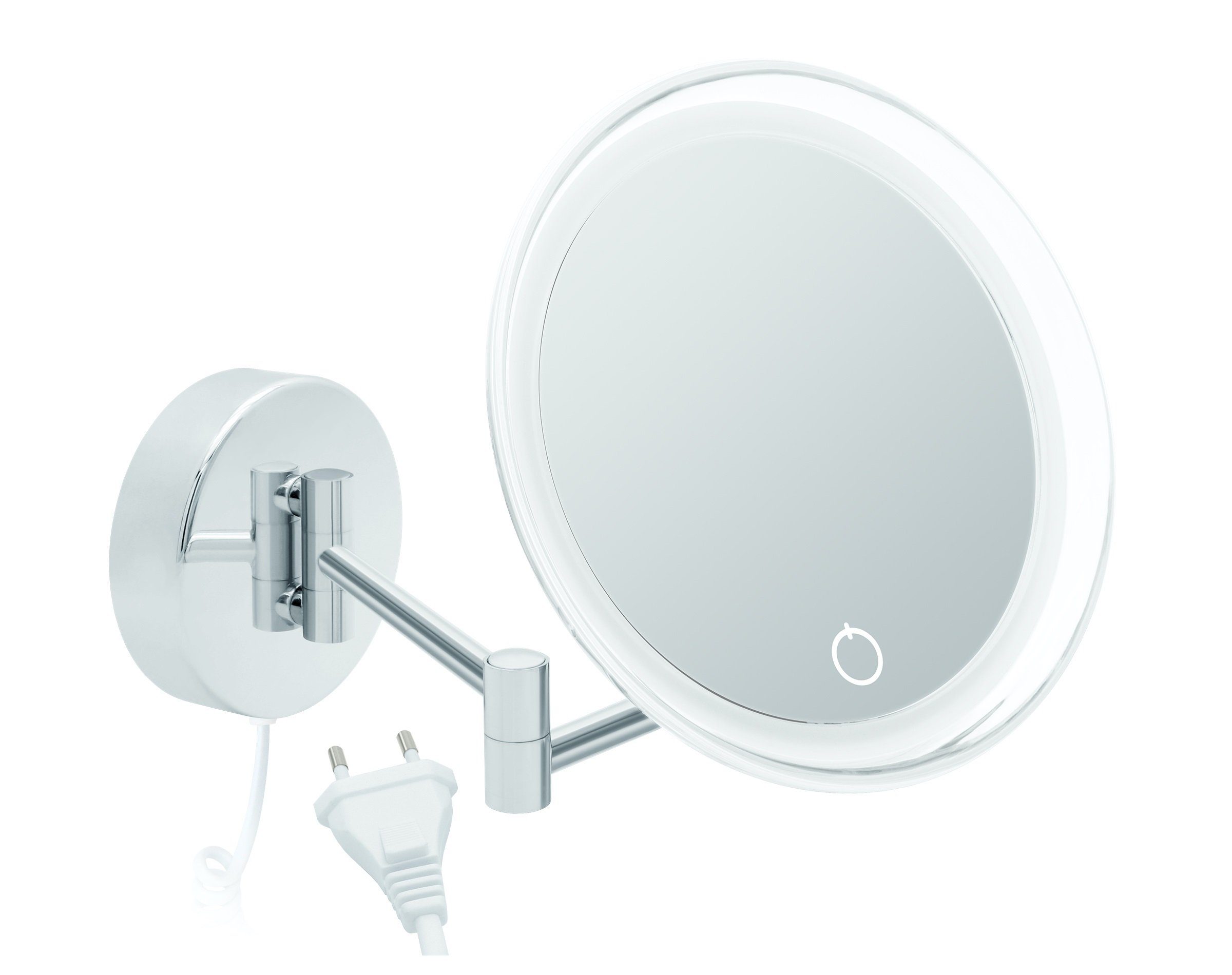 Kosmetikspiegel mit 7fach weißem Kabel Kosmetikspiegel LED Dimmerfunktion Auto-off Siena, Libaro