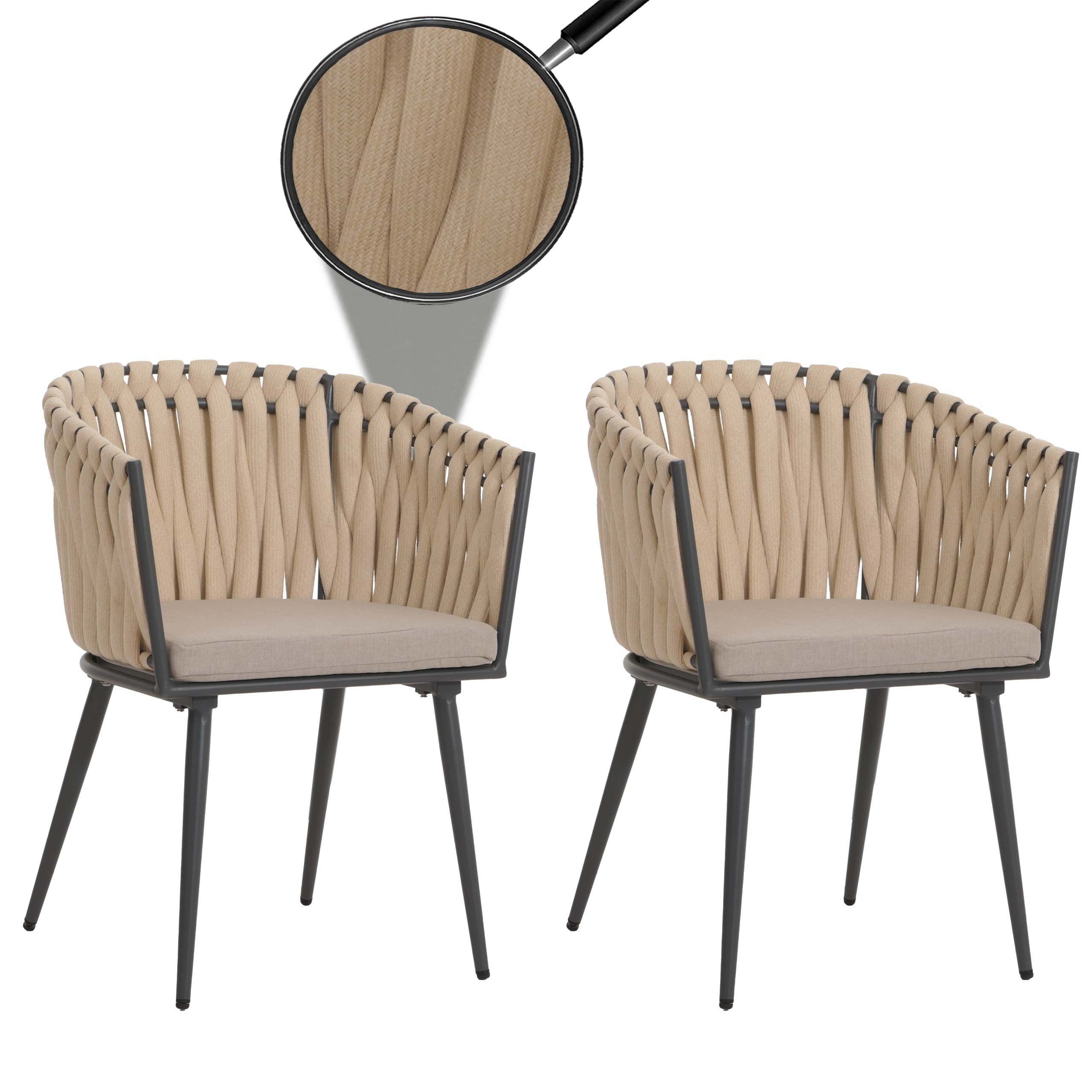 MCW Gartenstuhl MCW-N38-O (1 St), Wasserabweisender Bezug aus Olefin