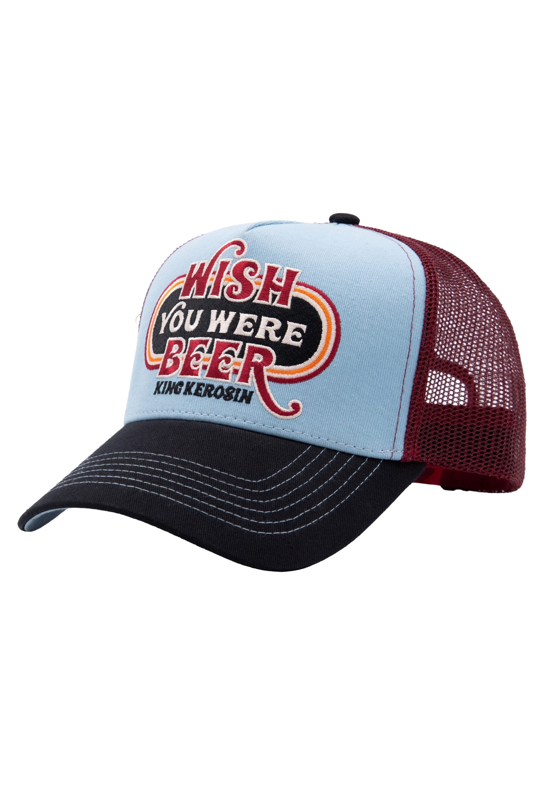 KingKerosin Trucker Cap Wish You Were Beer (1-St) mit humorvoller Stickerei