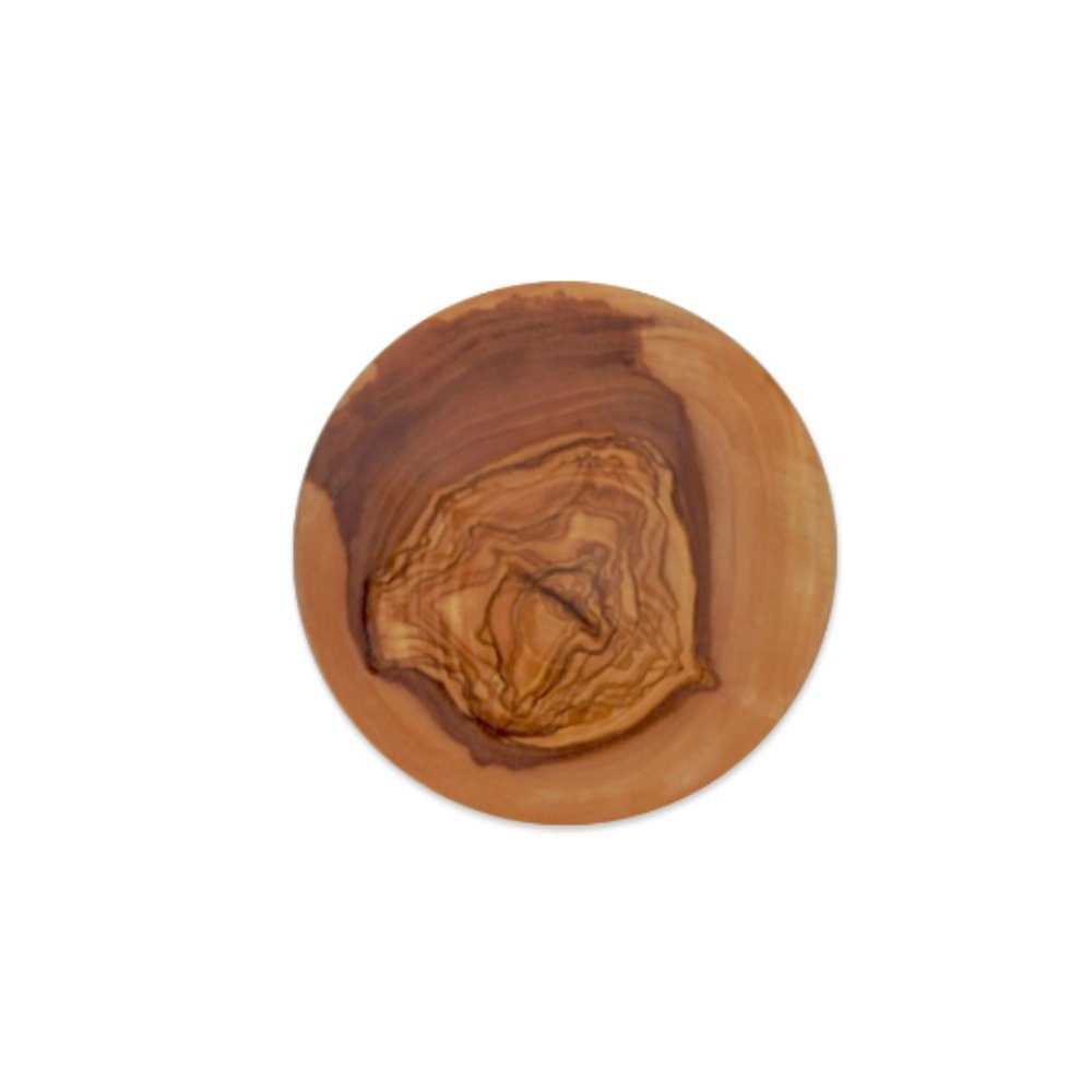 Olivenholz-erleben Getränkeuntersetzer 6x Untersetzer RUND Ø ca. 12 cm aus Olivenholz, 6-tlg., Passend für Gläser und Tassen, schützt vor Kratzern & Flecken