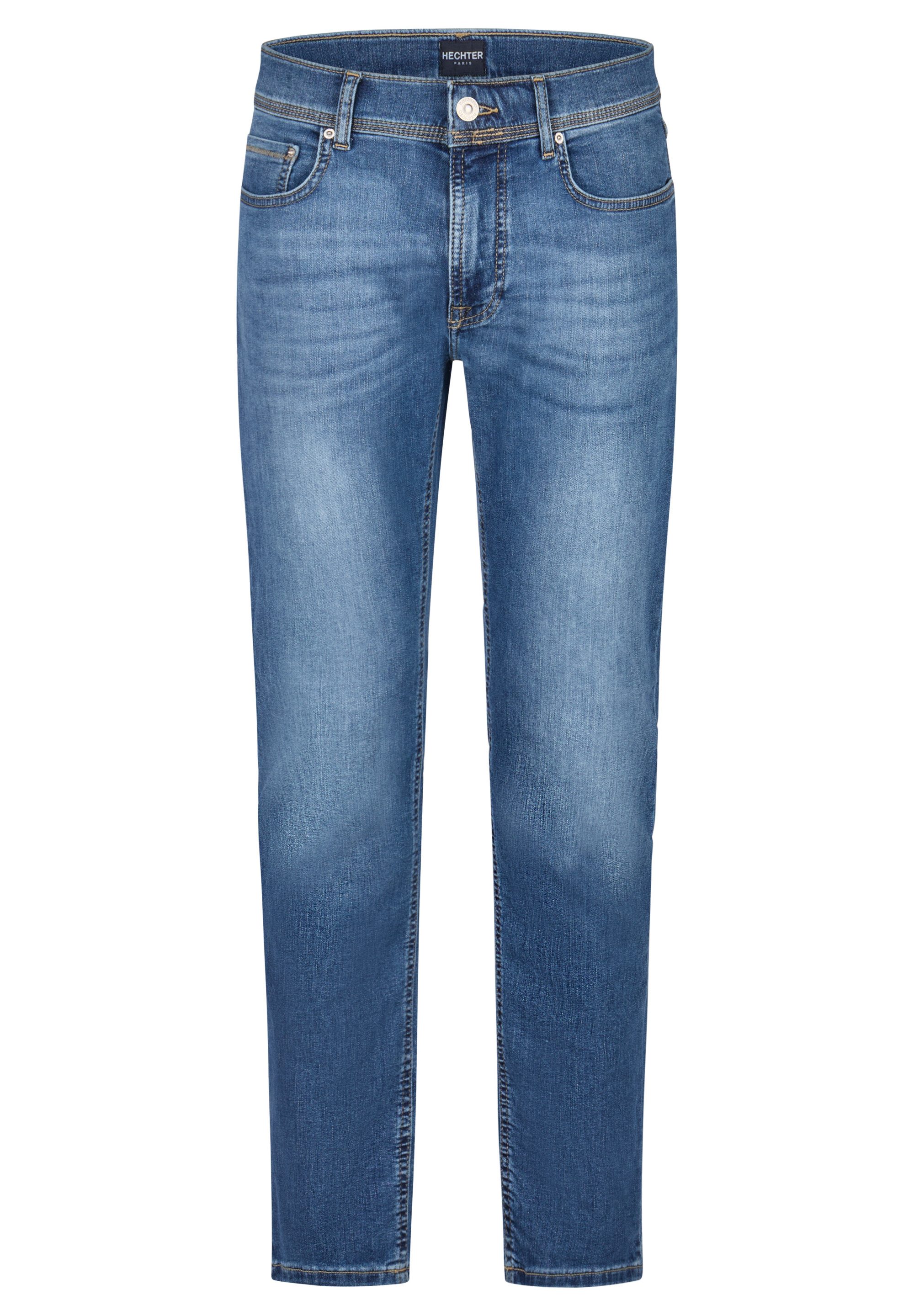 HECHTER PARIS Anzughose HECHTER Paris CASUAL Herren Business Jeans Modern-Fit Hellblau