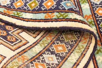 Wollteppich Turkaman Teppich handgeknüpft blau, morgenland, rechteckig, Höhe: 8 mm