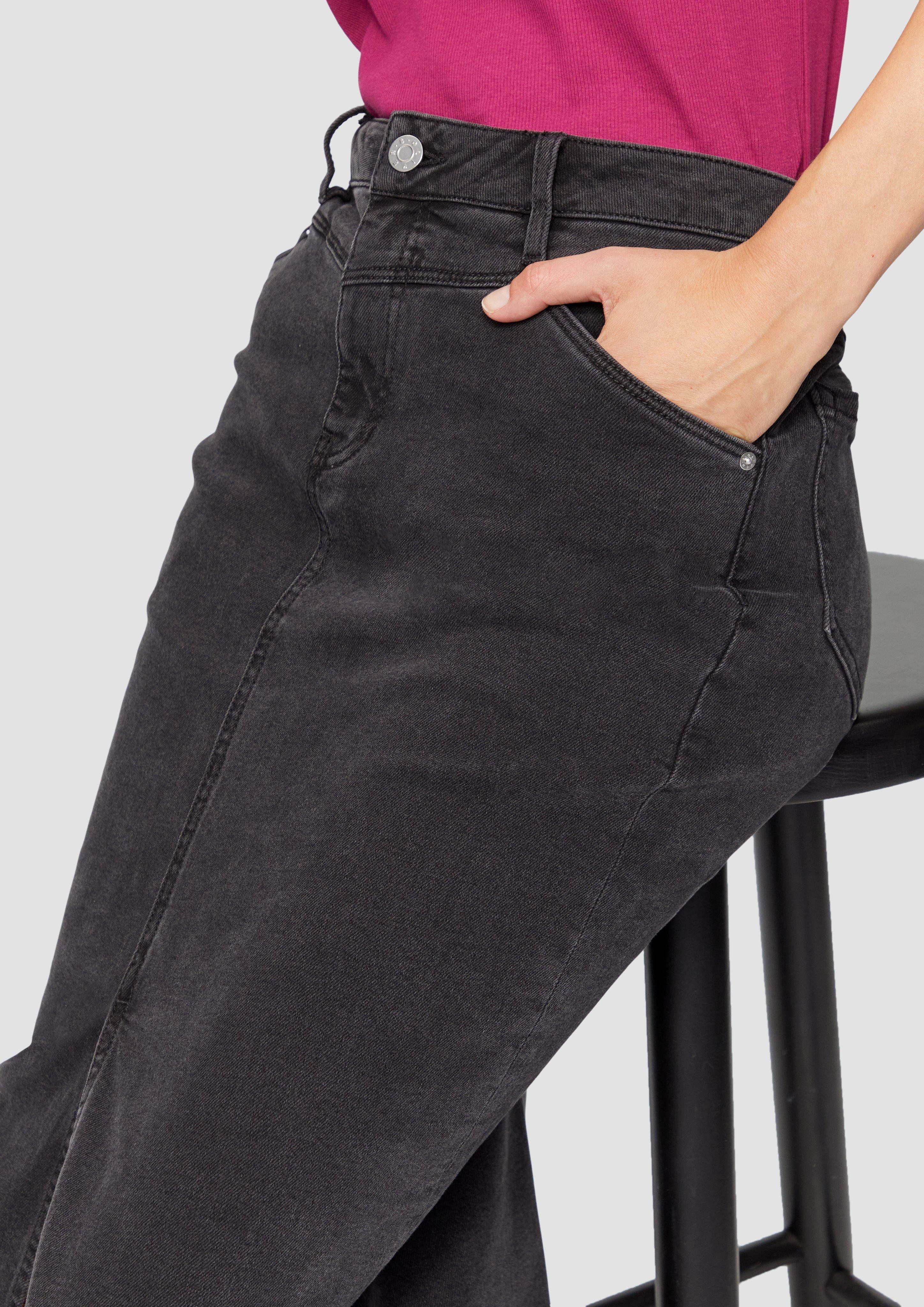 s.Oliver Maxirock Jeansrock mit Sattelbund Logo günstig online kaufen