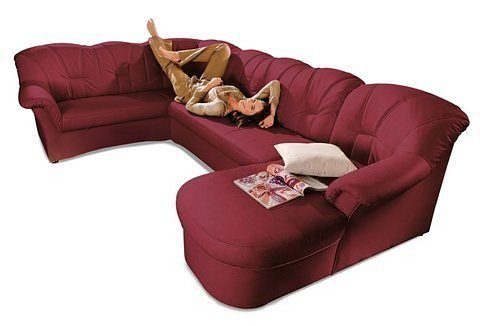 DOMO collection Wohnlandschaft Papenburg, zeitlose Rückensteppung, elegante Formensprache, U-Form, in großer Farbvielfalt, wahlweise mit Bettfunktion