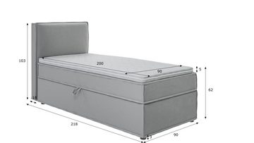 S-Style Möbel Boxspringbett Plaza, mit Topper und zwei Bettkästen