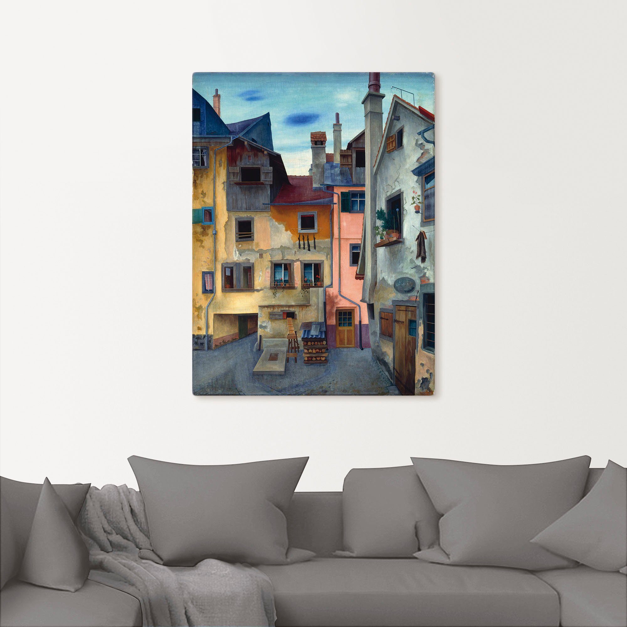 Artland Leinwandbild Alte Häuser in Lindau, Fenster & Türen (1 St), auf Holzrahmen gespannt