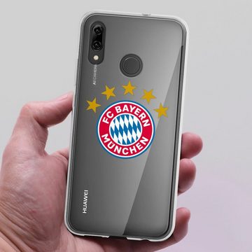 DeinDesign Handyhülle FC Bayern München FCB Sterne FCB Logo mit Sterne - ohne Hintergrund, Huawei P Smart (2019) Silikon Hülle Bumper Case Handy Schutzhülle
