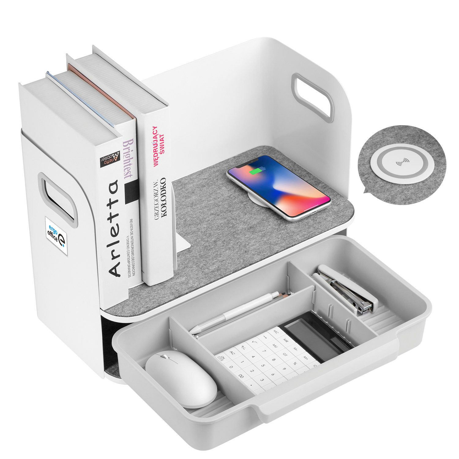 Ergo Office Organizer ER-441 + ER-442, Schreibtisch-Organizer mit Schublade und Organizer für Büroutensilien