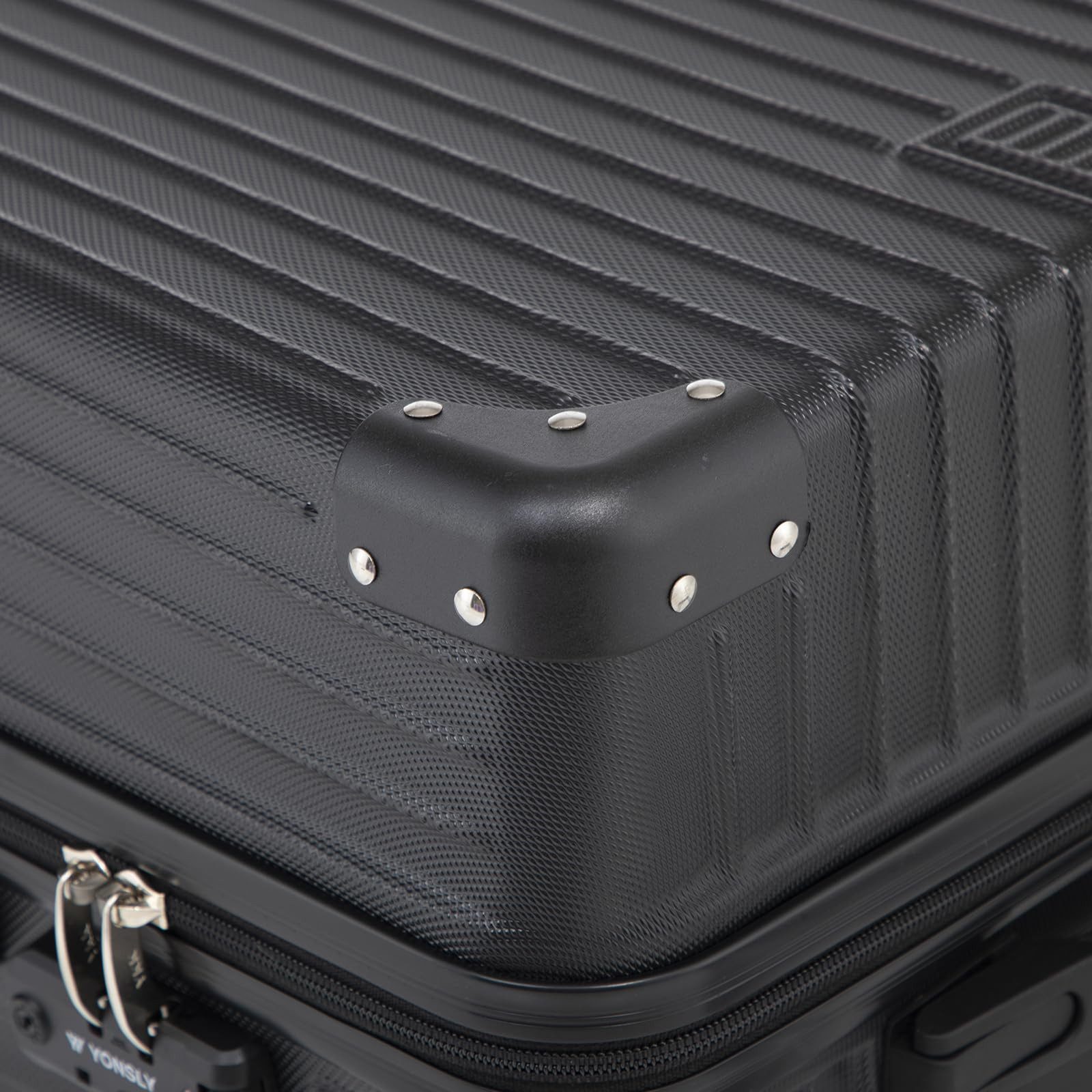 YONSLY Hartschalen-Trolley Premium Reisekoffer Hartschalen-Trolley Kabinenkoffer, 4 Rollen, TSA-Schloss, YKK-Reißverschluss, austauschbare Rollen und Griffe