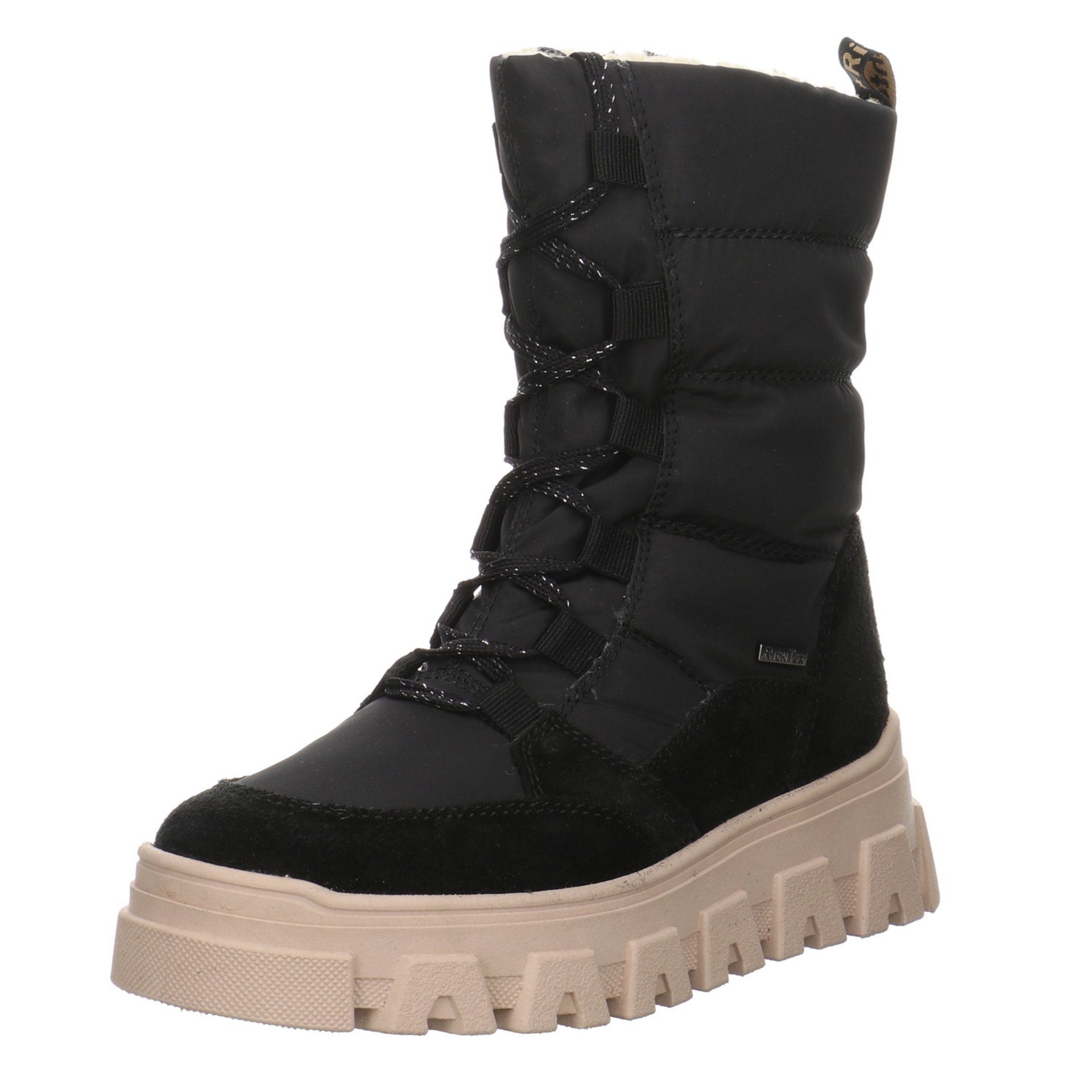 Richter Mädchen Stiefel Schuhe Boots Kinderschuhe Stiefelette Leder-/Textilkombination schwarz