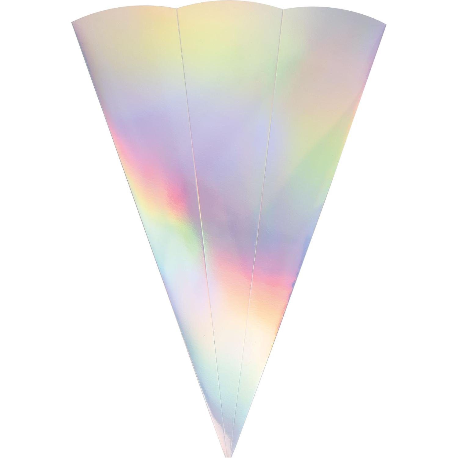 itenga Schultüte Schultüten-Zuschnitt 6-eckig, 68cm Silber irisierend - Schultüten Rohl