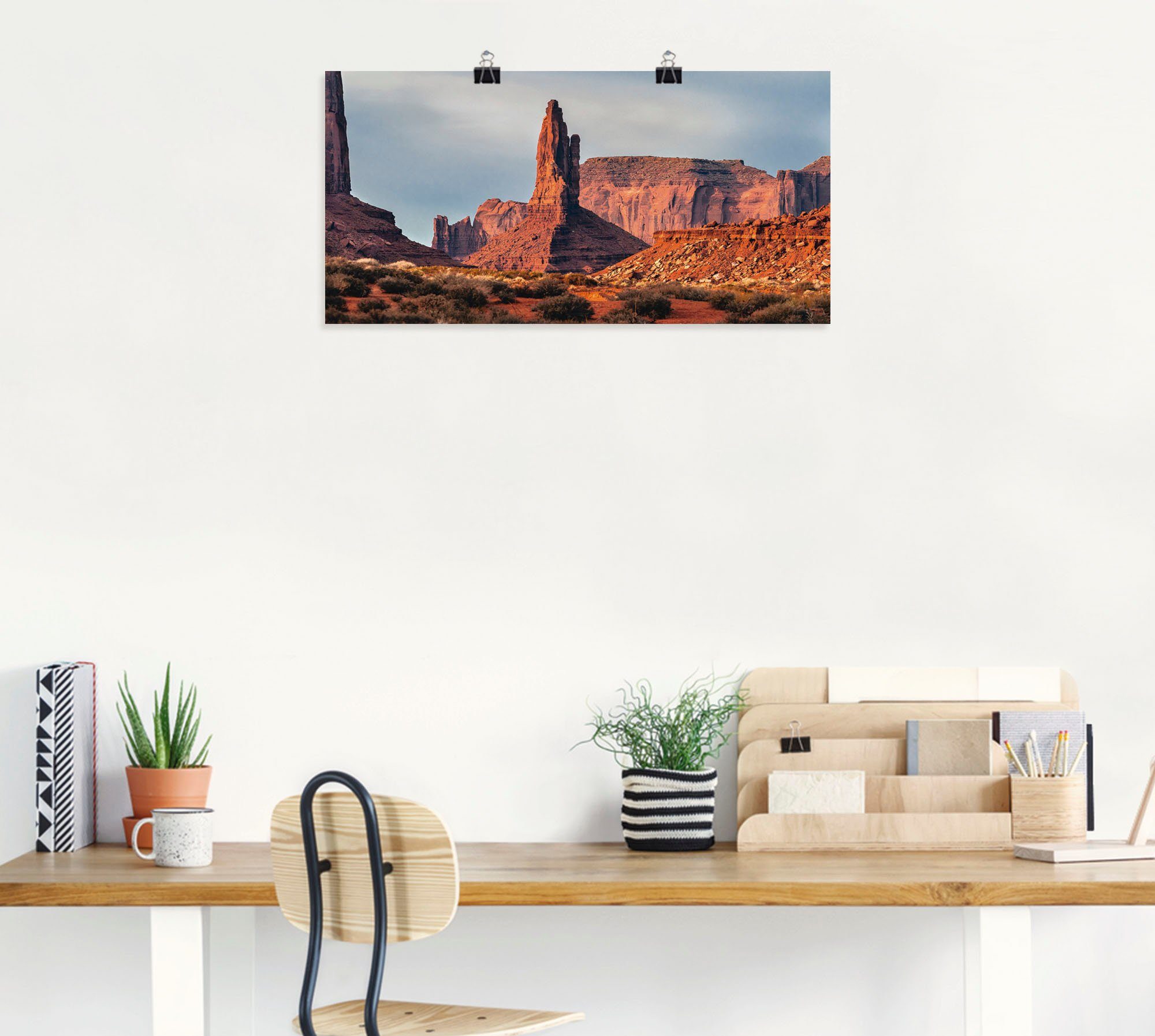 Artland Wandbild (1 Wüste Valley, als Poster Monument versch. Leinwandbild, in Größen Wandaufkleber Alubild, St), oder