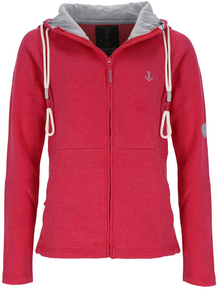 Leitfeuer Kapuzensweatjacke Damen Kapuzenjacke in Melange-Optik mit Reißver günstig online kaufen