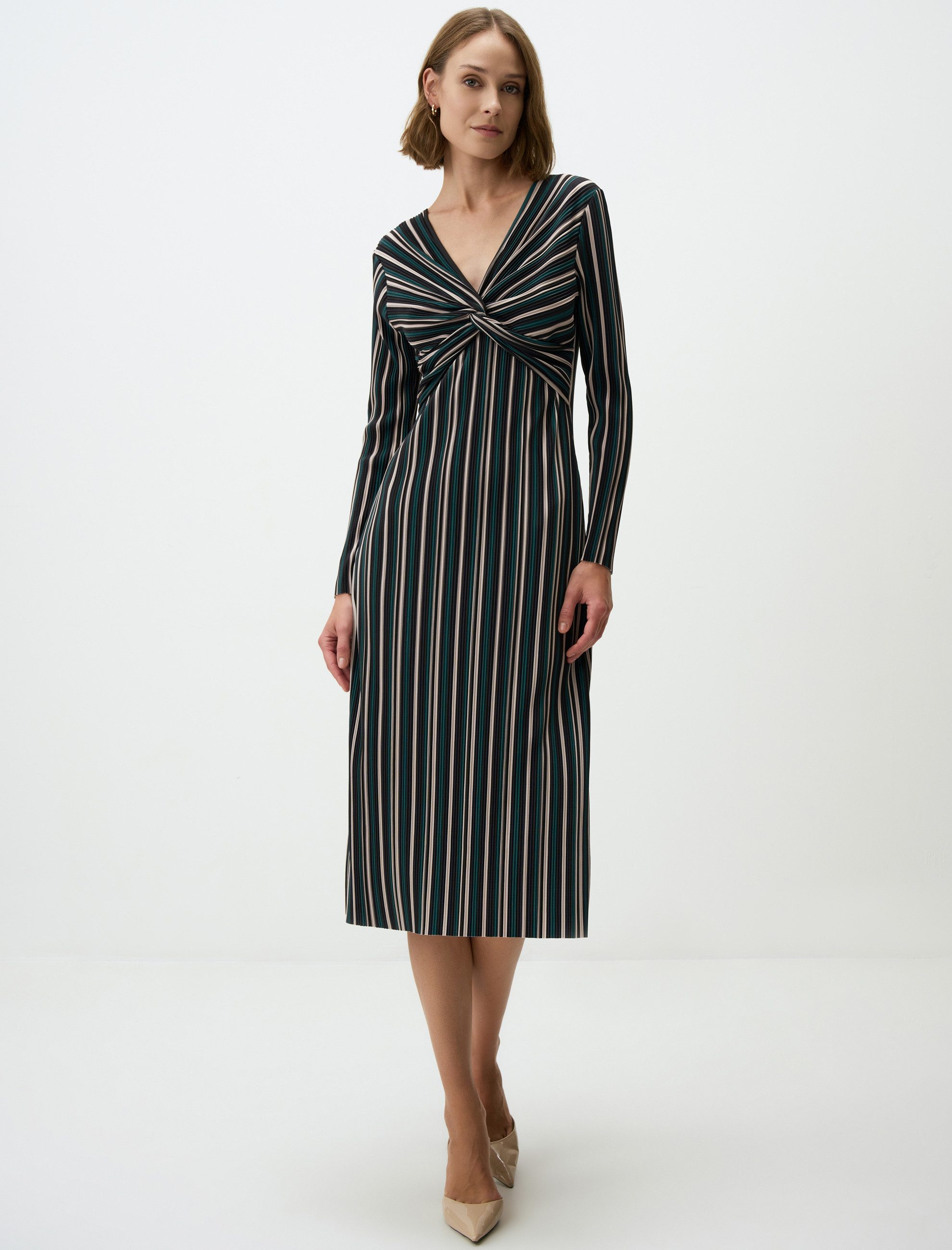 Jimmy Key Midikleid Gestreiftes Midikleid Mit günstig online kaufen