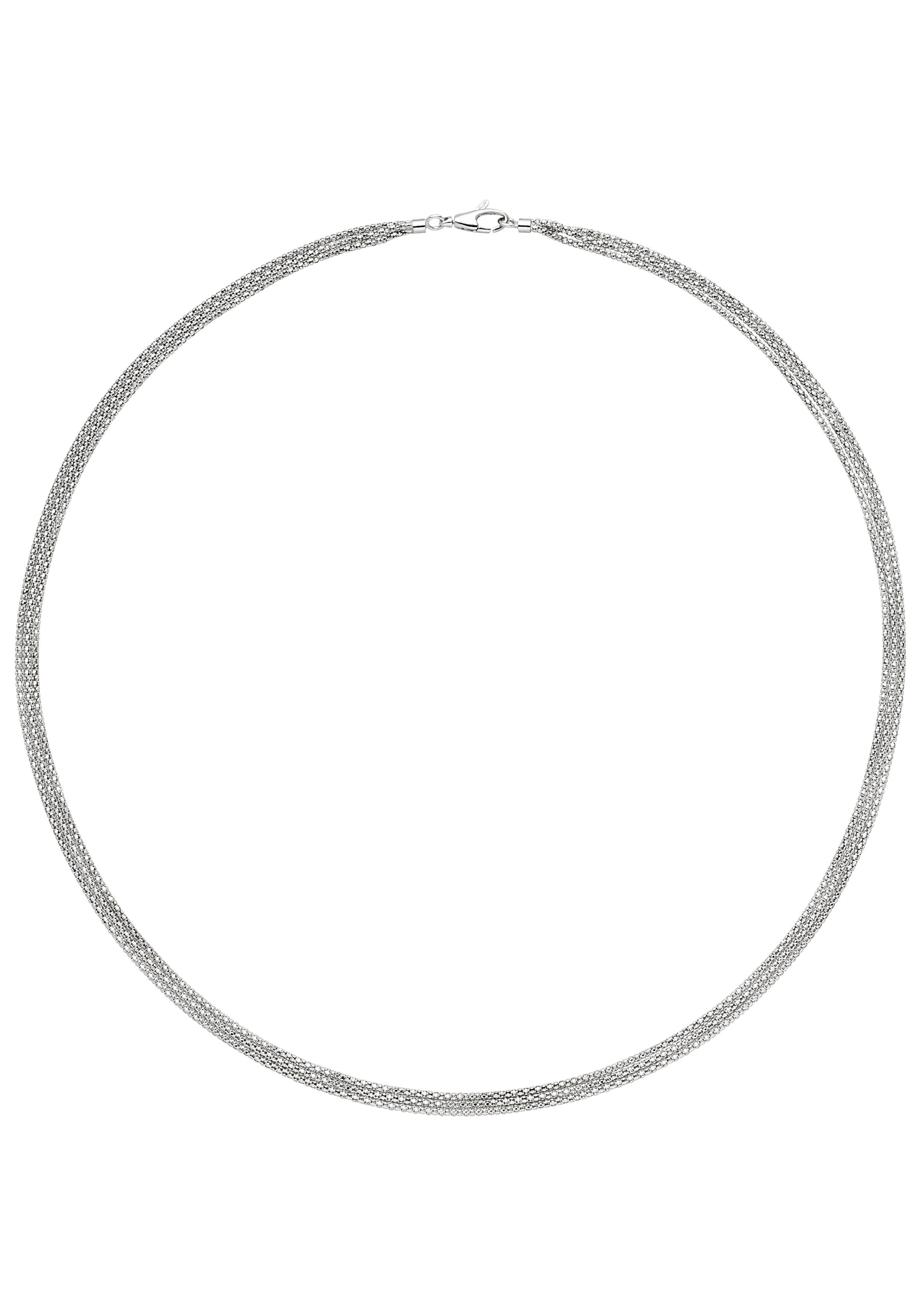 JOBO Goldkette Popcorn, 3-reihig 750 Weißgold 45 cm günstig online kaufen