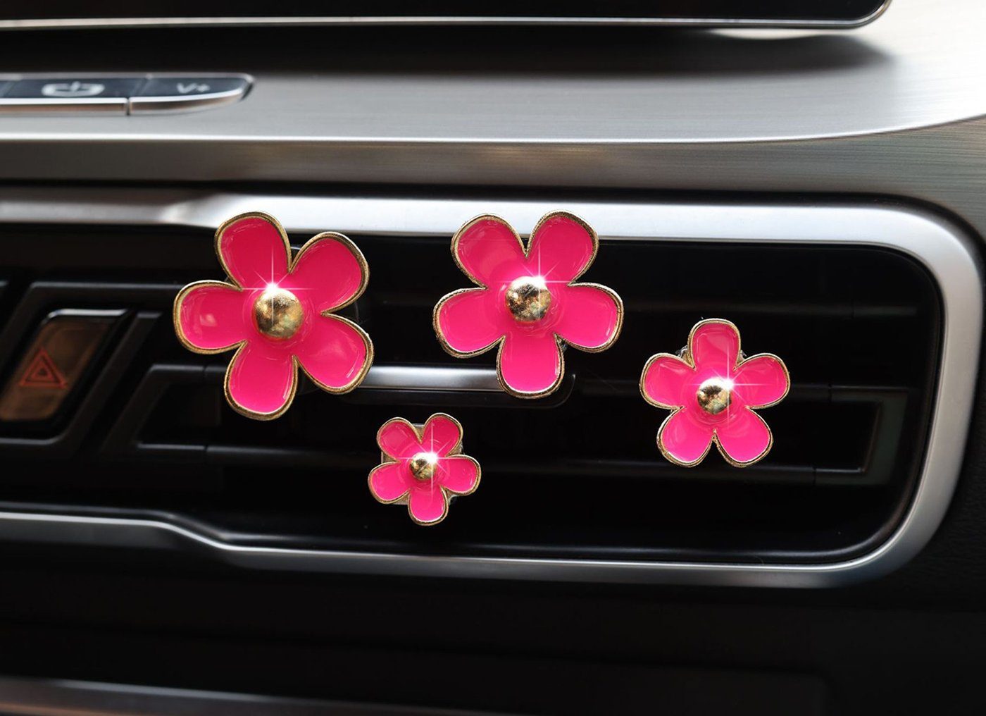 6 Stück Blumen Auto Air Vent Clips, Bunte Gänseblümchen Blume Auto