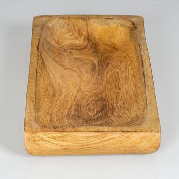 Levandeo® Dekotablett, Tablett Holzschale Mango 31x15 cm Tischdeko Obstschale