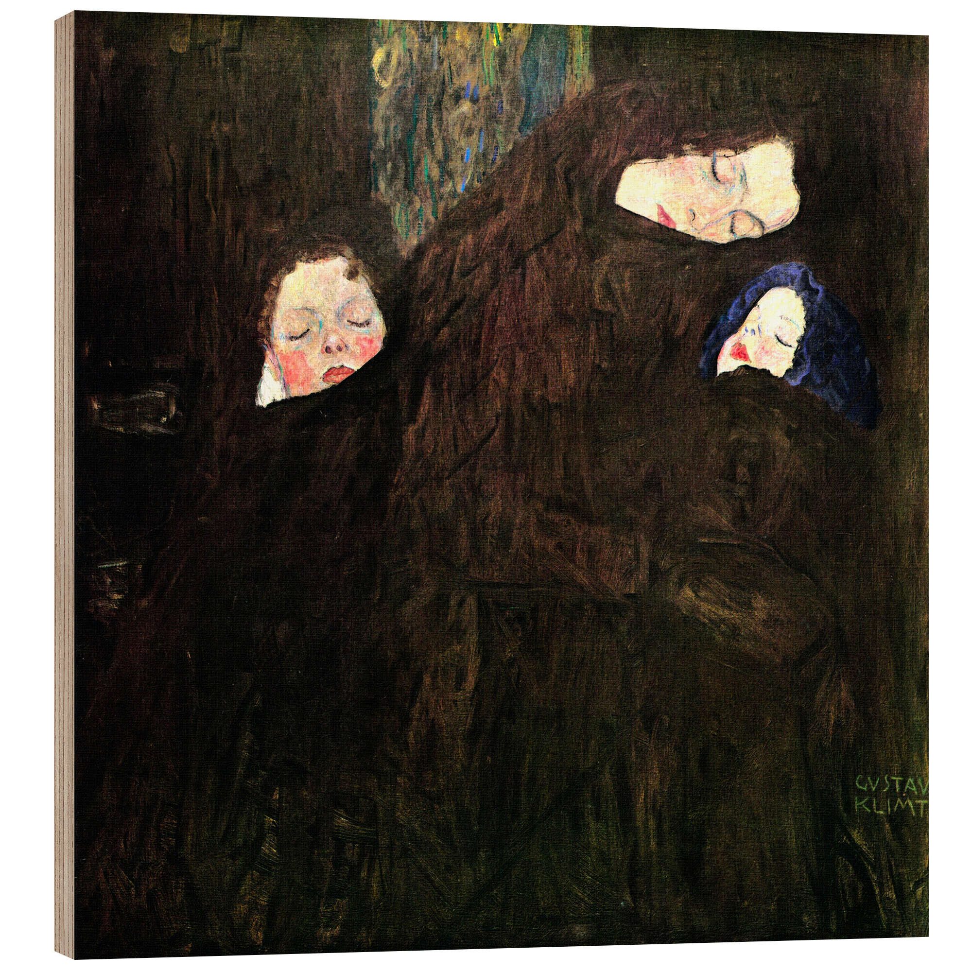 Posterlounge Wandbild Mutter mit zwei Kindern, Gustav Klimt, erhältlich als Poster, Leinwandbild, Wandsticker oder Acrylglasbild